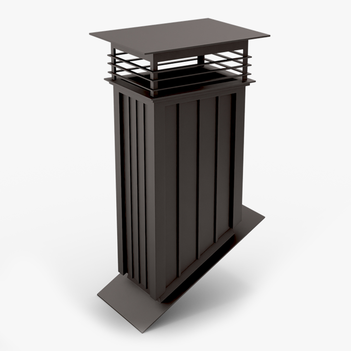 Square Metal Chimney Black Corner Base, view 8
