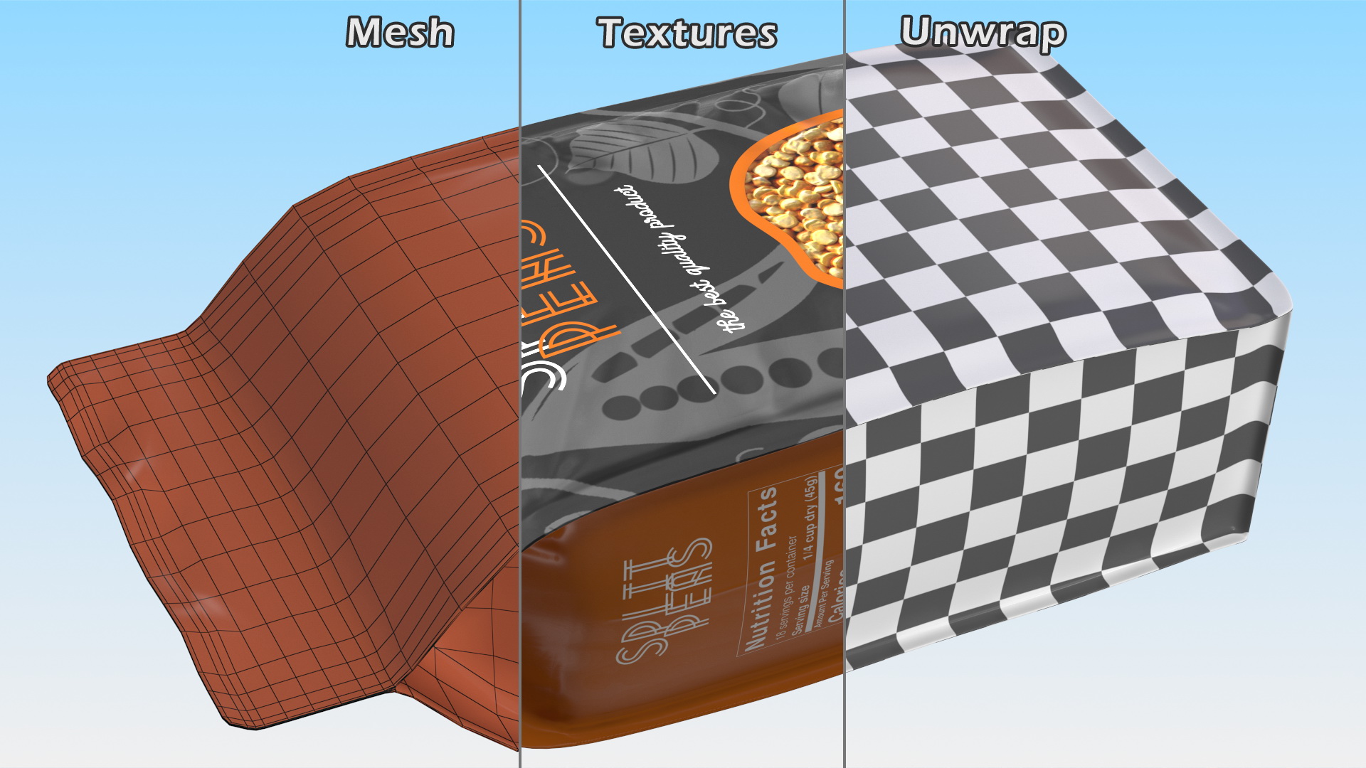 3D Split Peas Package model