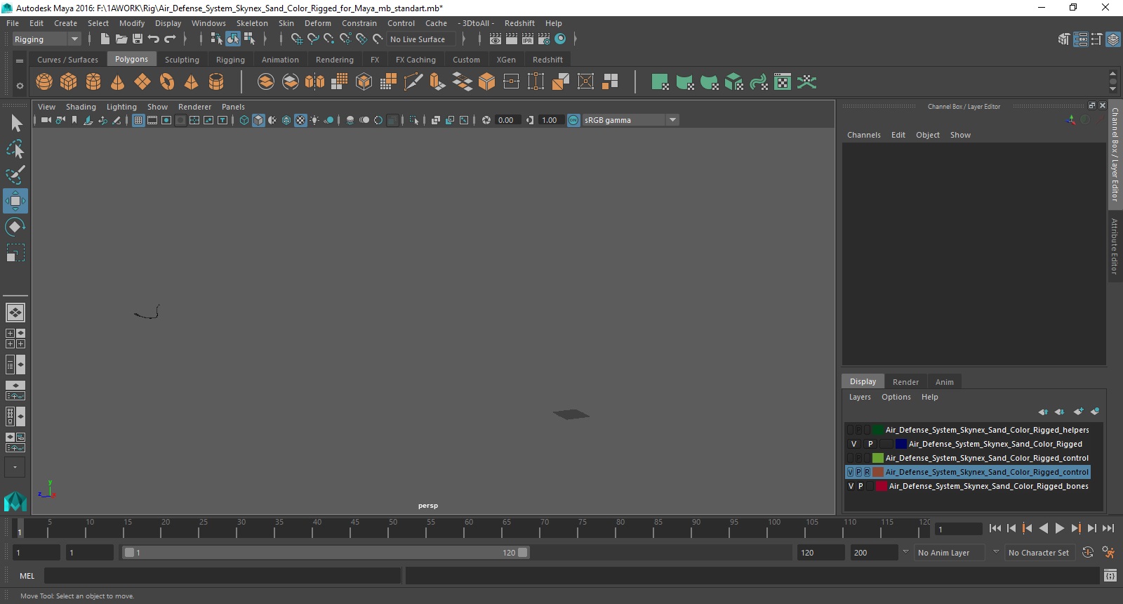 Air Defense System Skynex Sand Color Rigged for Maya 3D