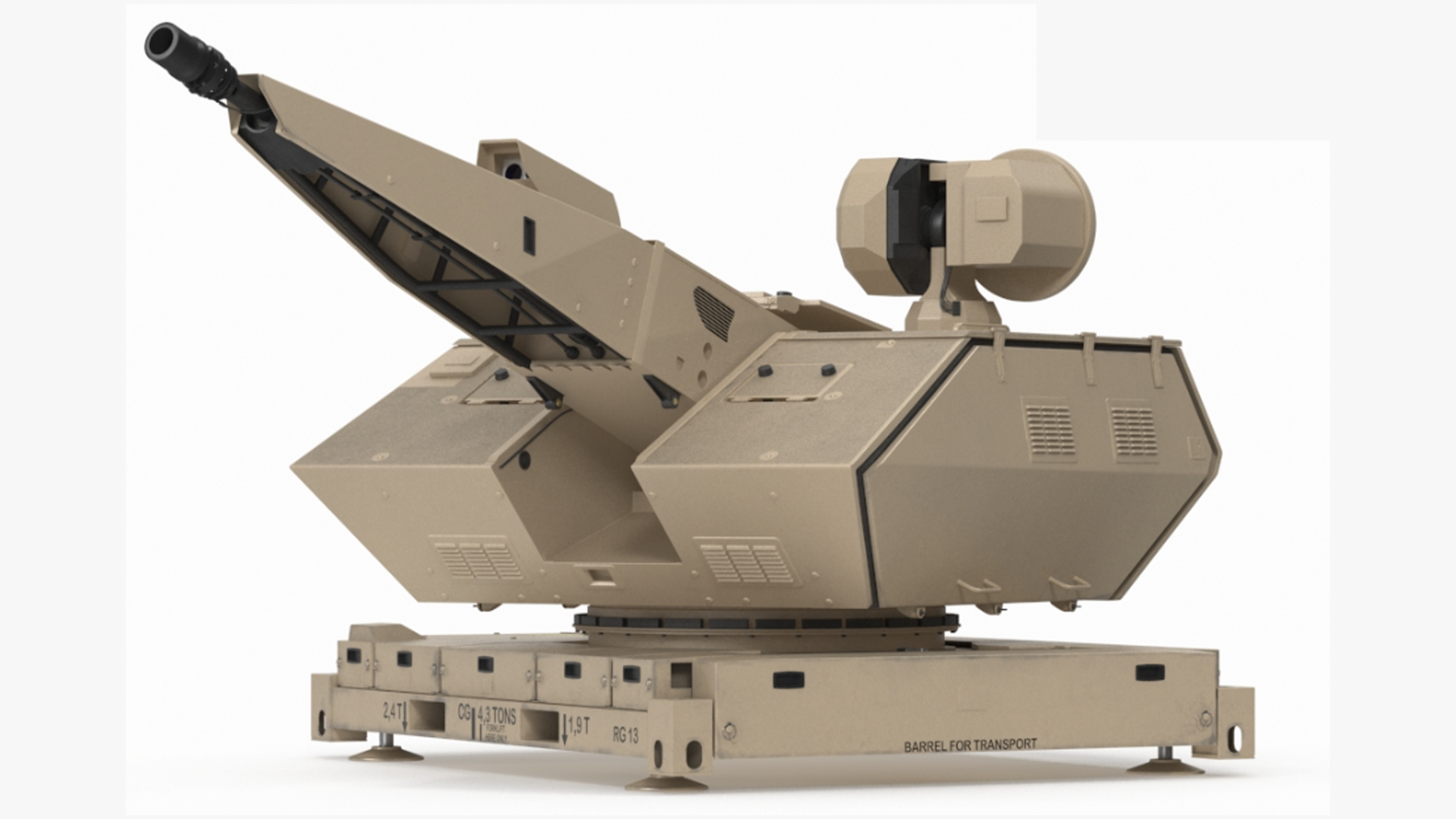 Air Defense System Skynex Sand Color Rigged for Maya 3D
