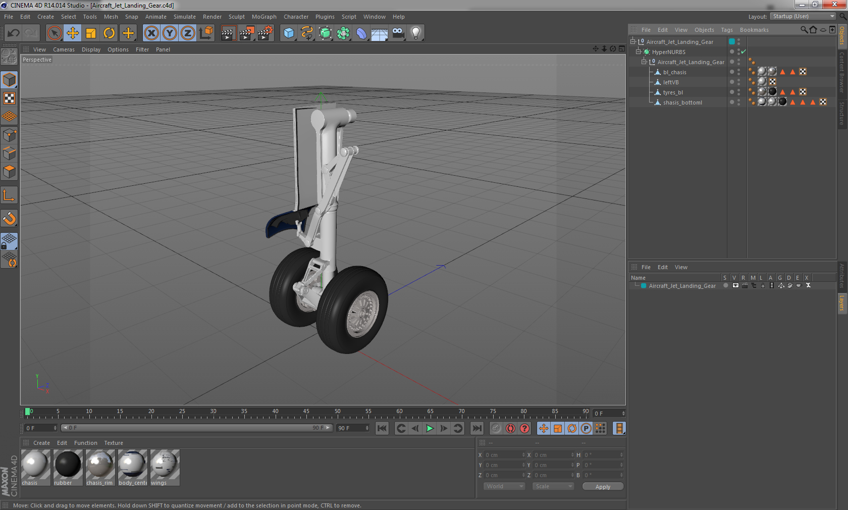 3D model Aircraft Jet Landing Gear