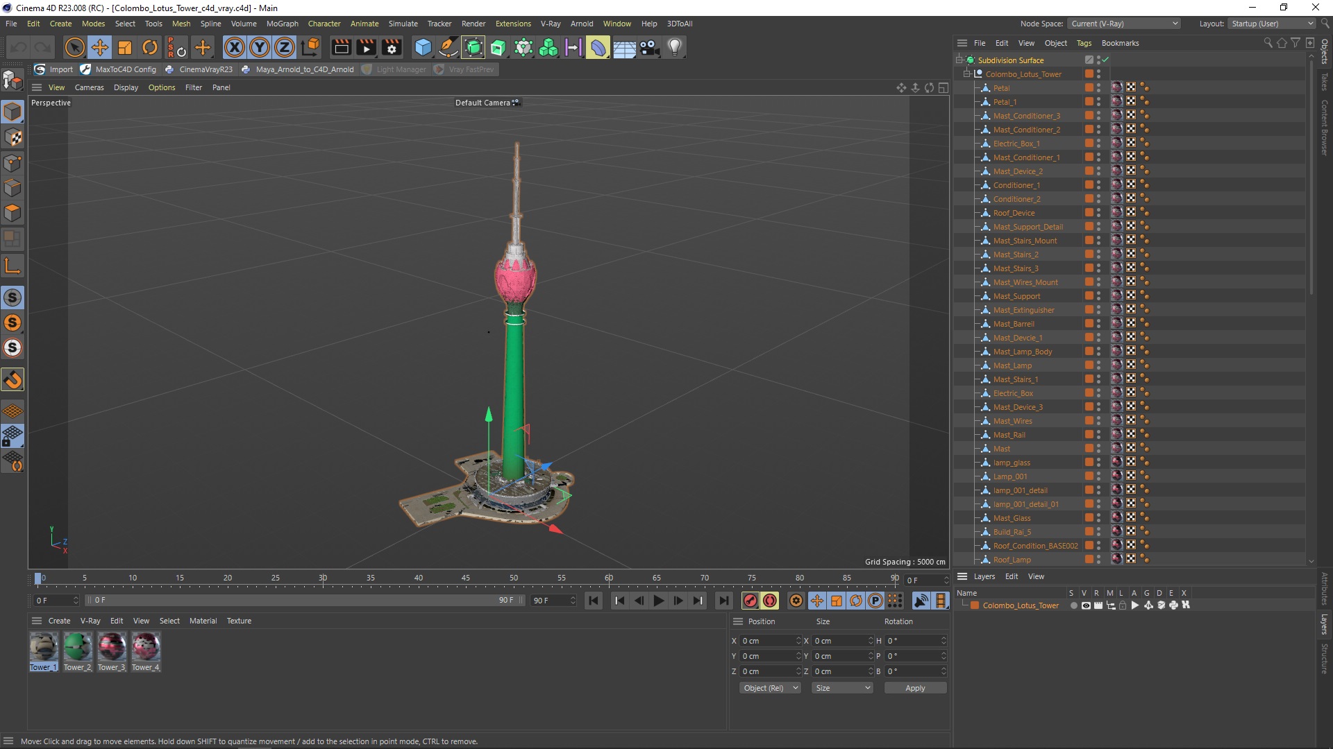 Colombo Lotus Tower 3D model