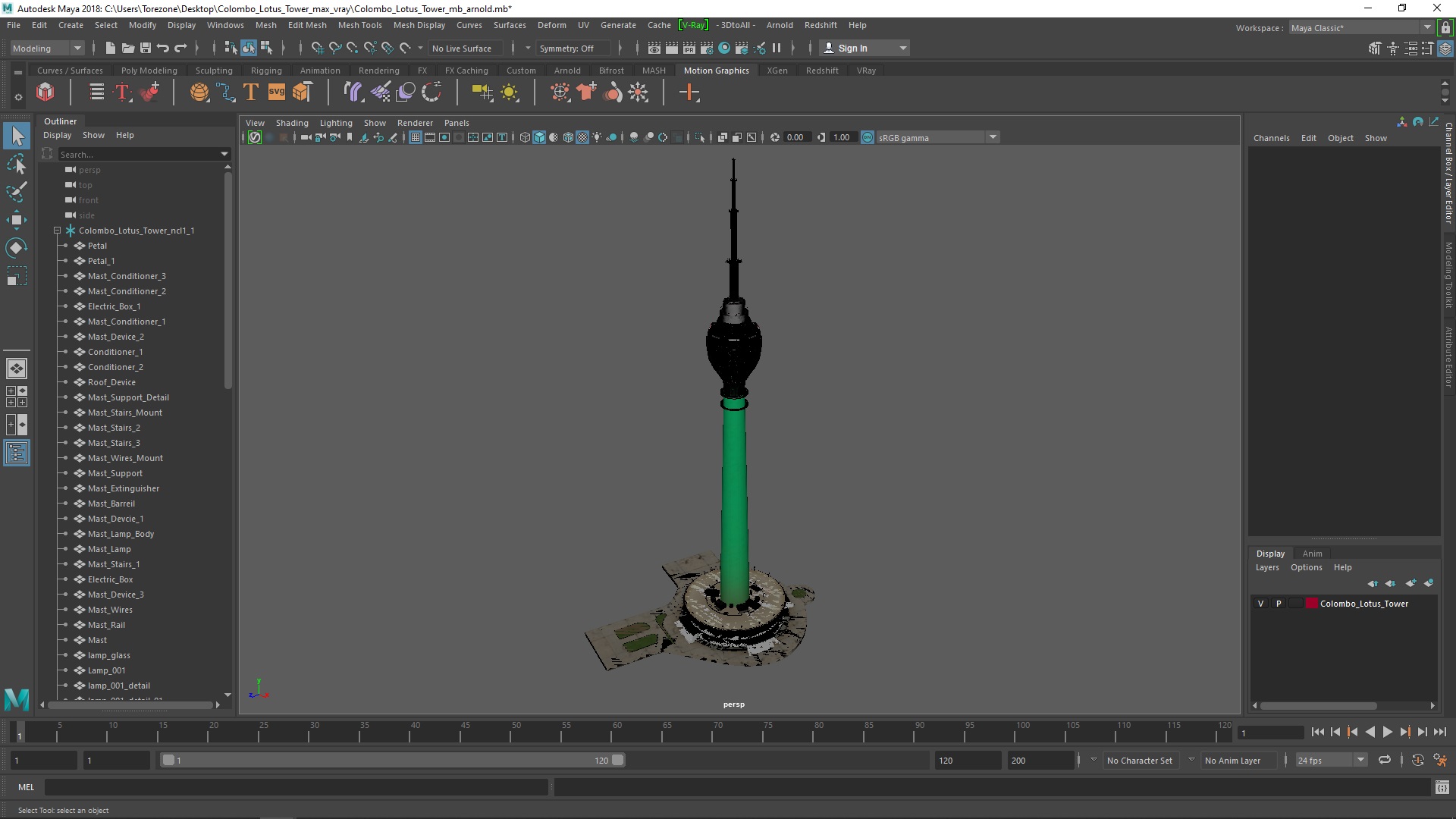 Colombo Lotus Tower 3D model