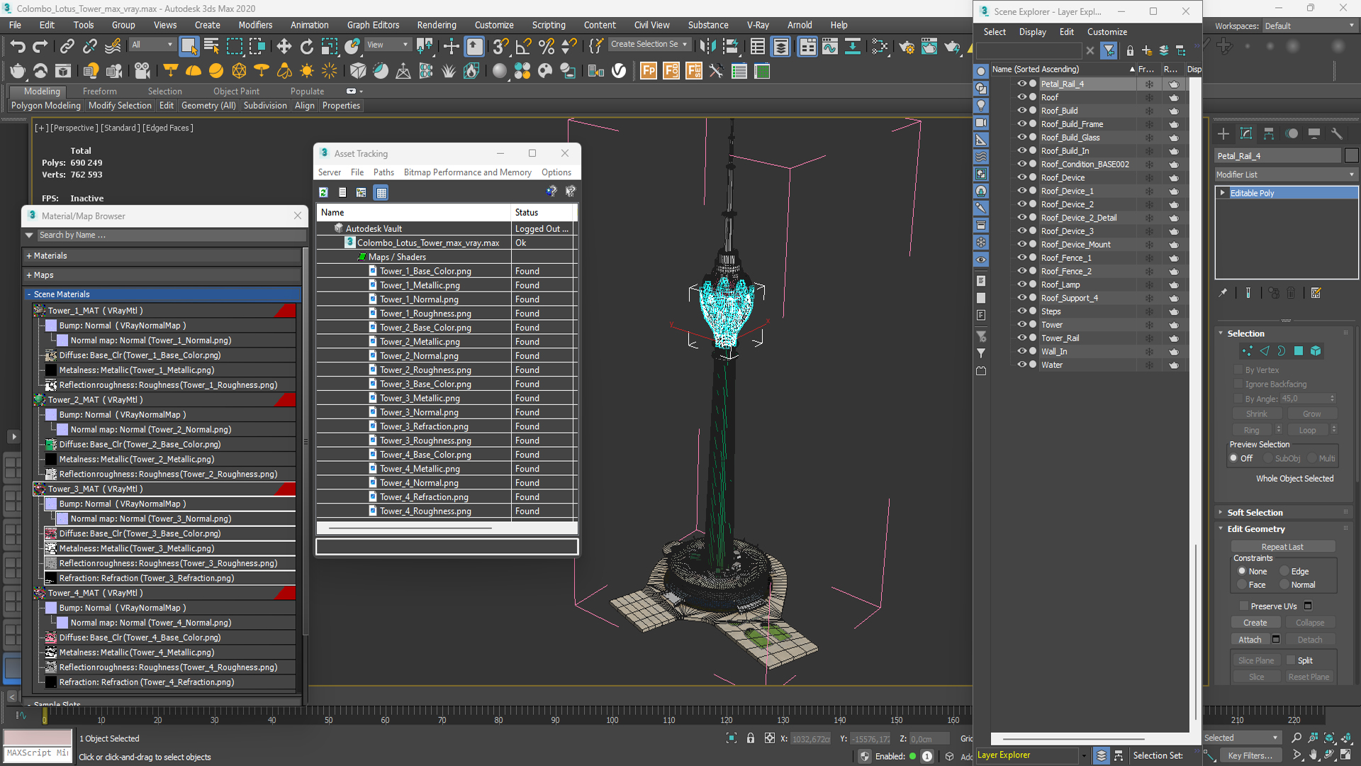 Colombo Lotus Tower 3D model