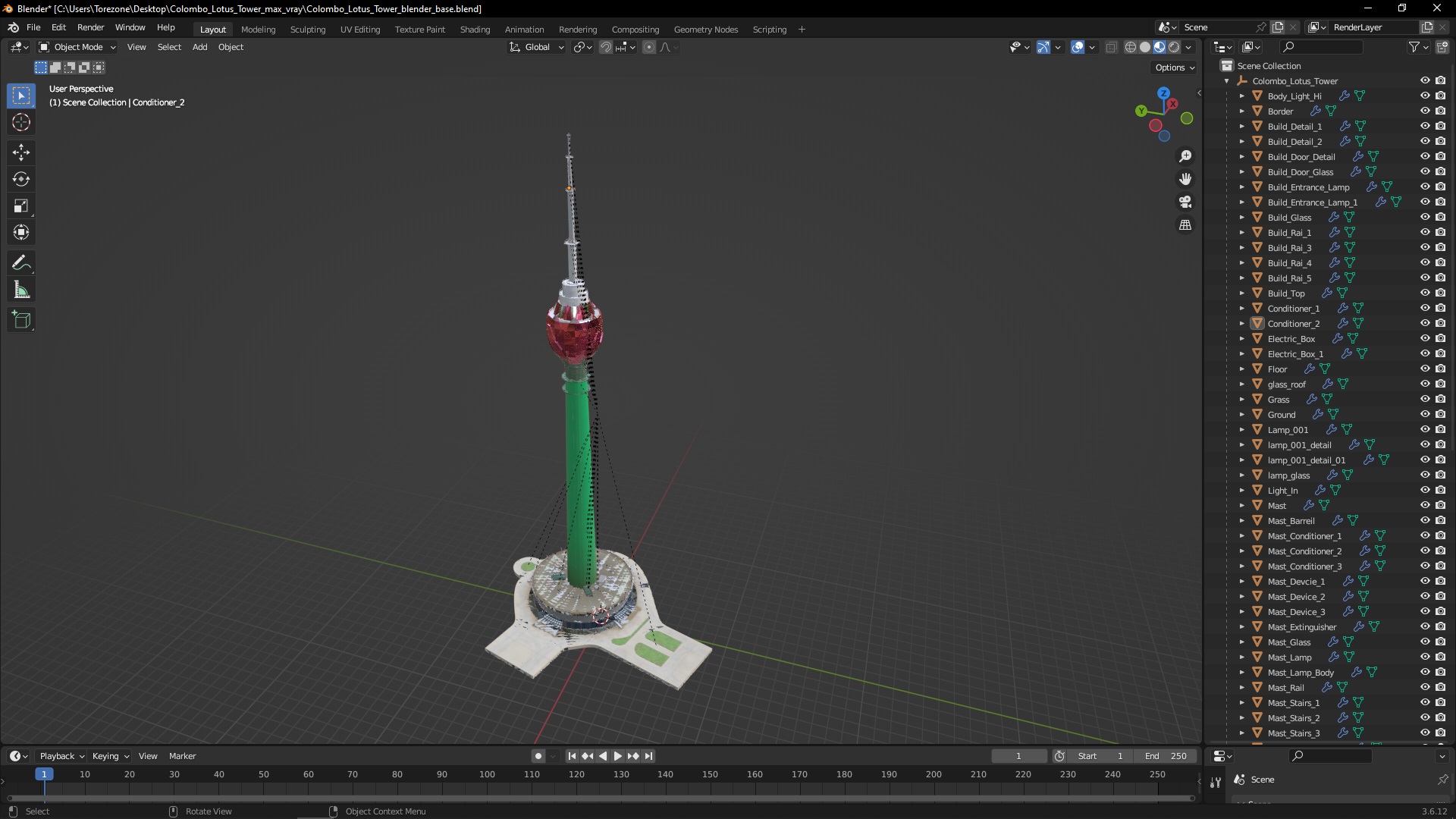 Colombo Lotus Tower 3D model