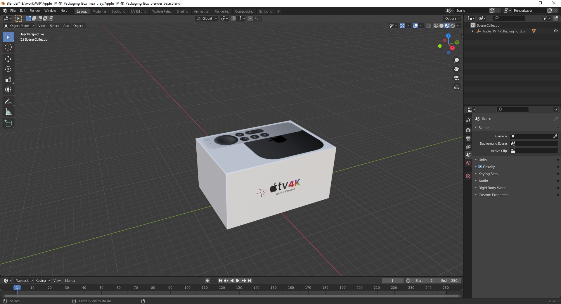 3D model Apple TV 4K Packaging Box