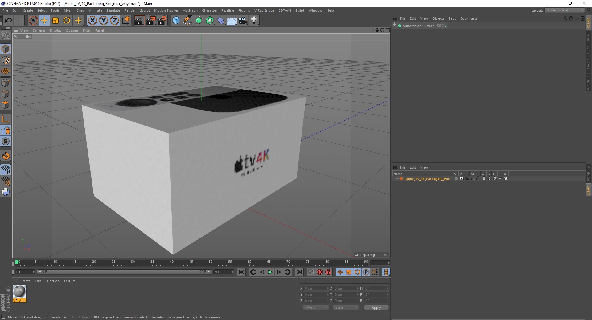 3D model Apple TV 4K Packaging Box