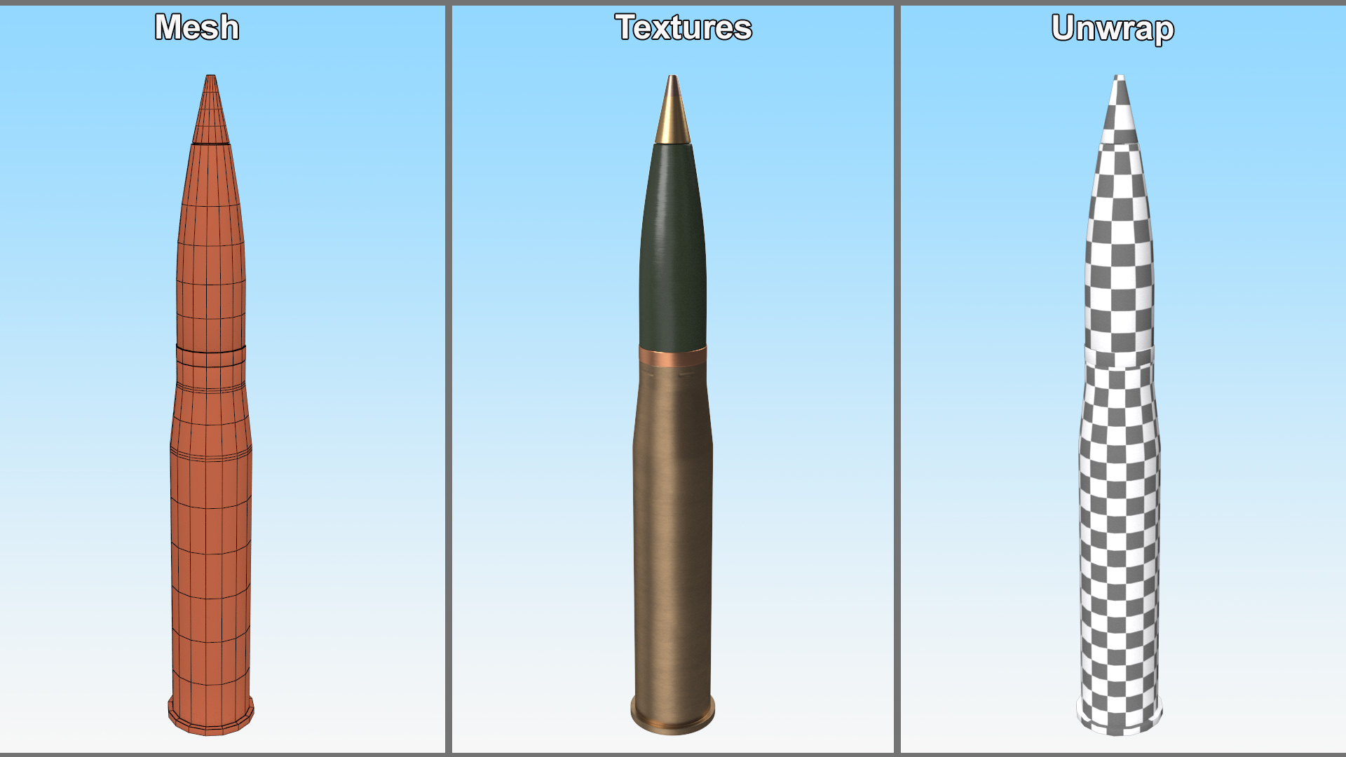 105 mm Caliber Fragmentation Projectile 3D model