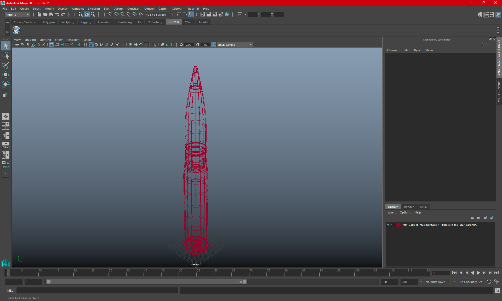 105 mm Caliber Fragmentation Projectile 3D model