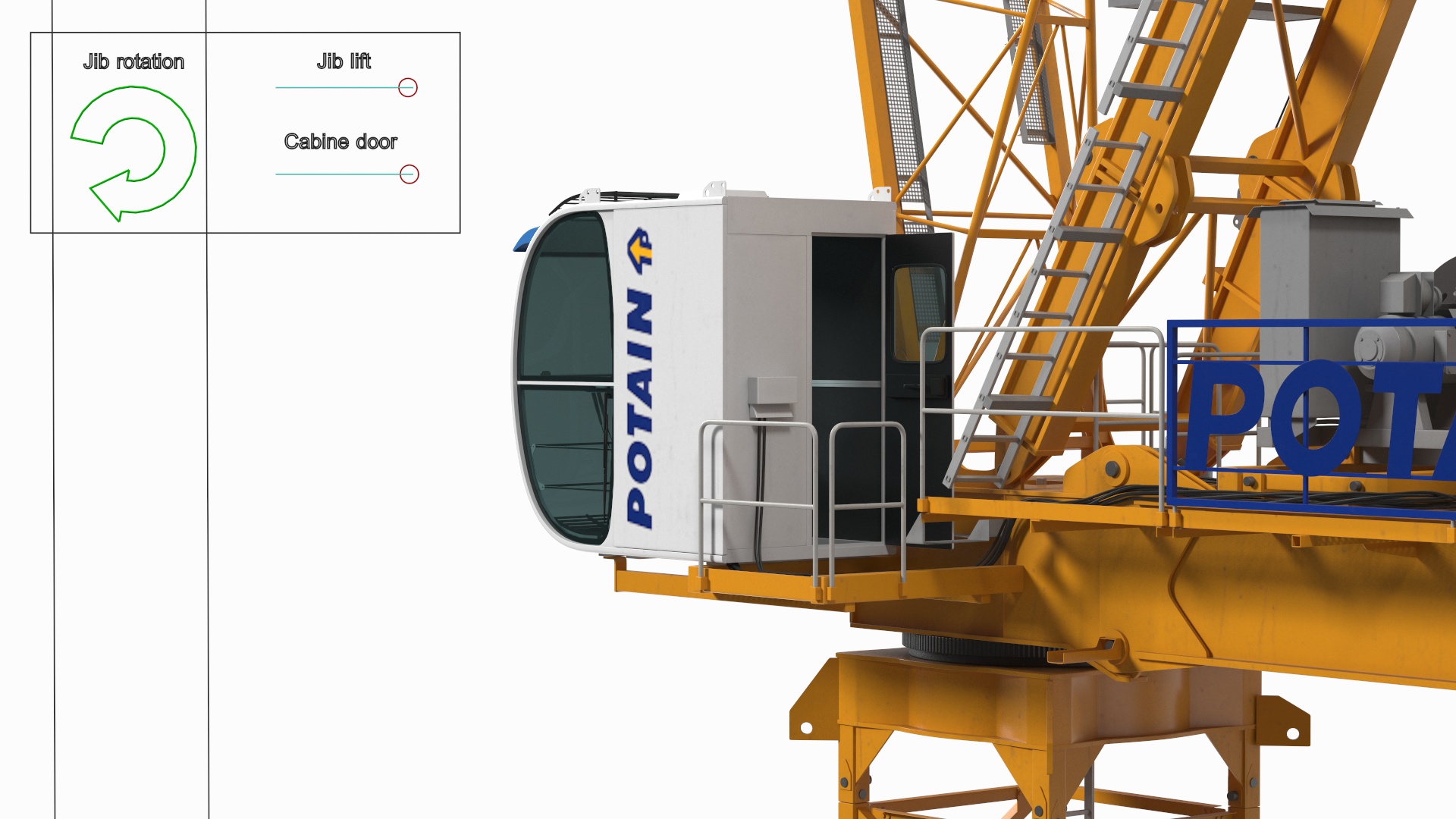 3D Potain MR 295 Tower Crane Rigged for Maya