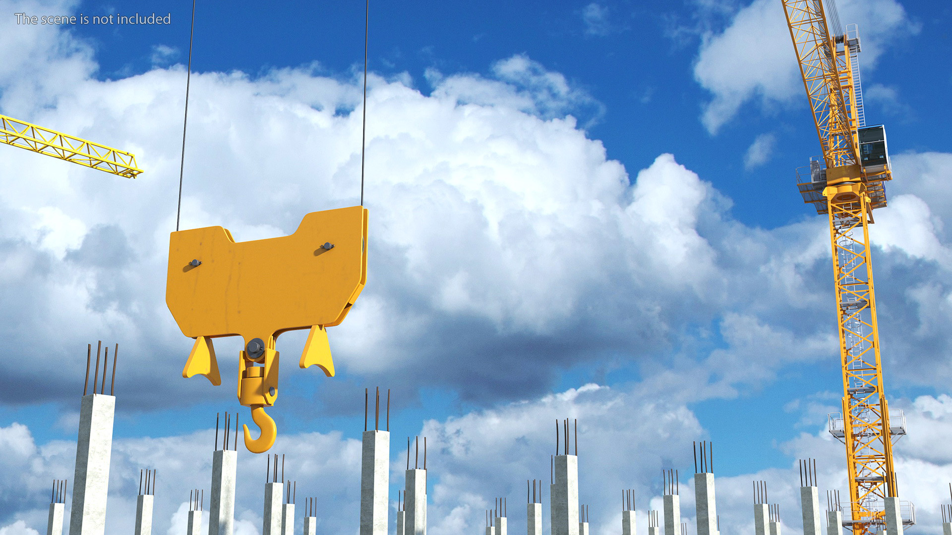 3D Potain MR 295 Tower Crane Rigged for Maya