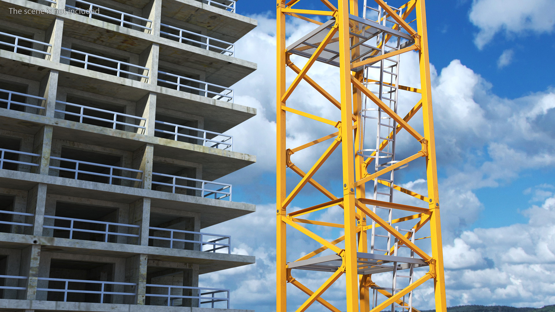 3D Potain MR 295 Tower Crane Rigged for Maya