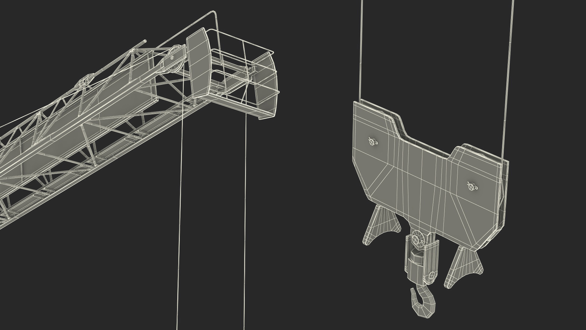 3D Potain MR 295 Tower Crane Rigged for Maya