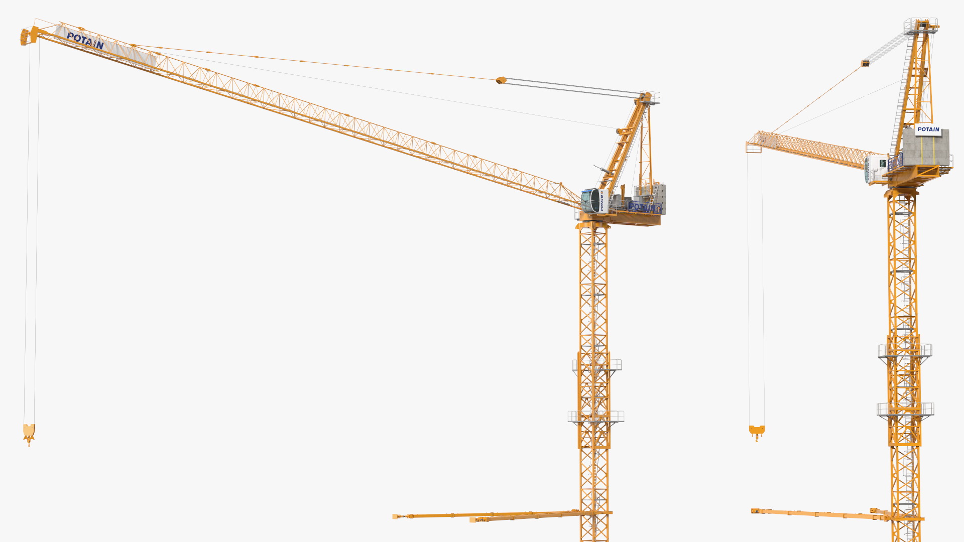 3D Potain MR 295 Tower Crane Rigged for Maya