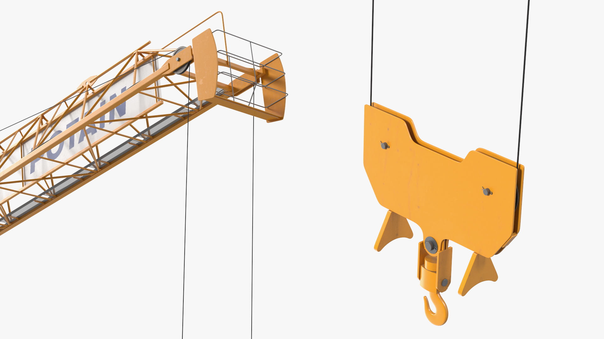3D Potain MR 295 Tower Crane Rigged for Maya