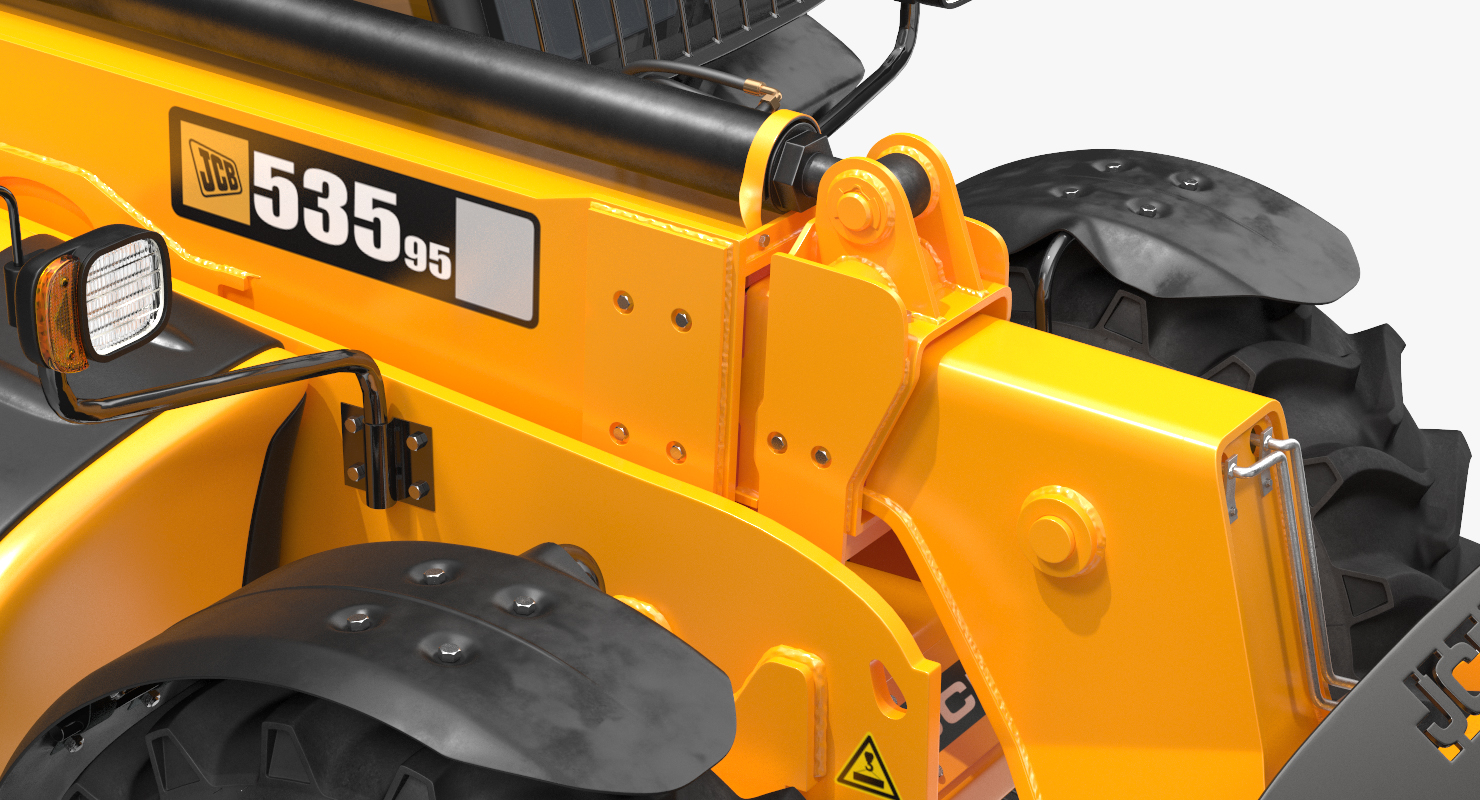 3D Hydraulic Telehandler Forklift JCB 535 Clean Rigged