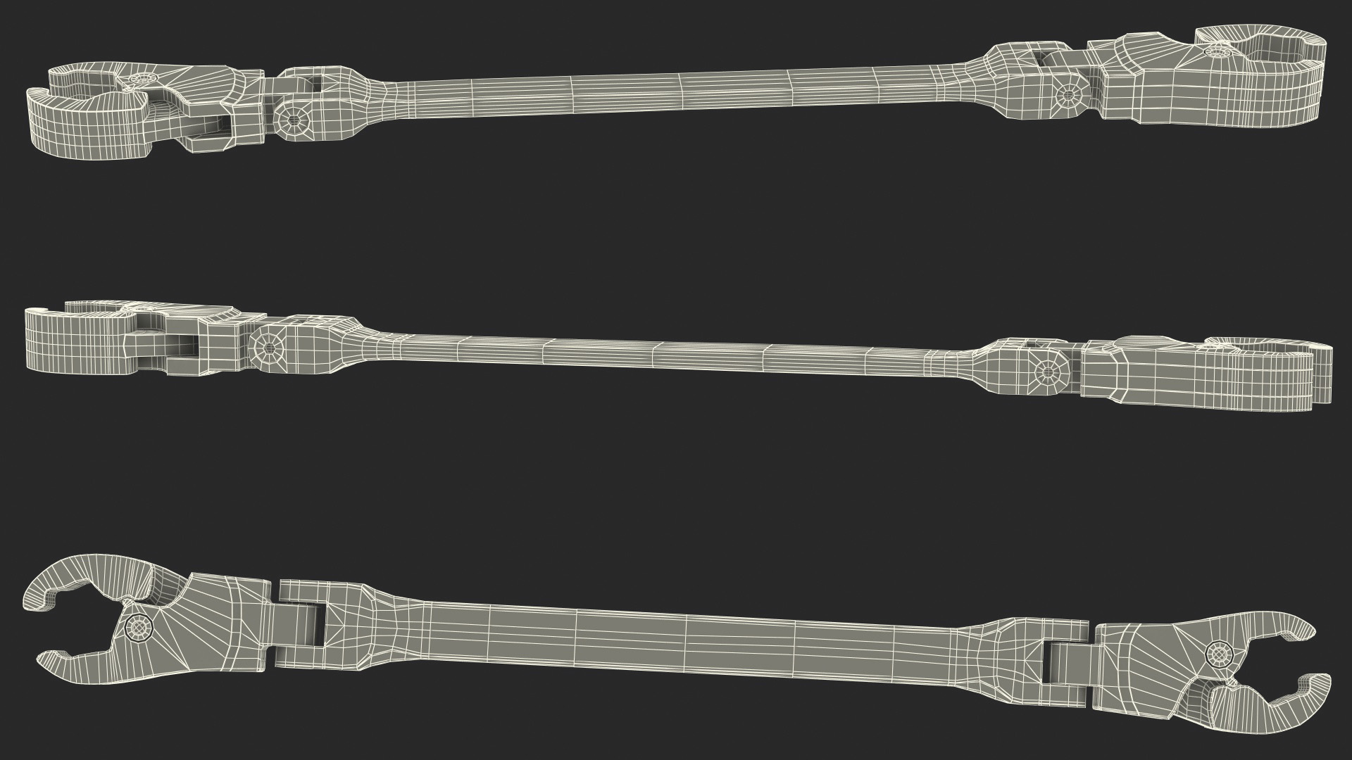 3D Gearwrench Flex Flare Wrench 10mm 12mm model
