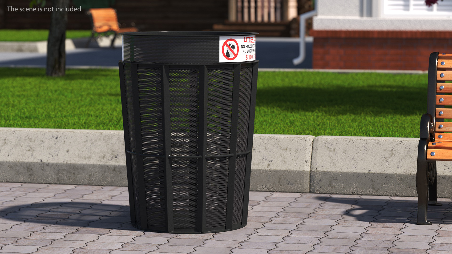 3D Public Park Litter Trash Can model