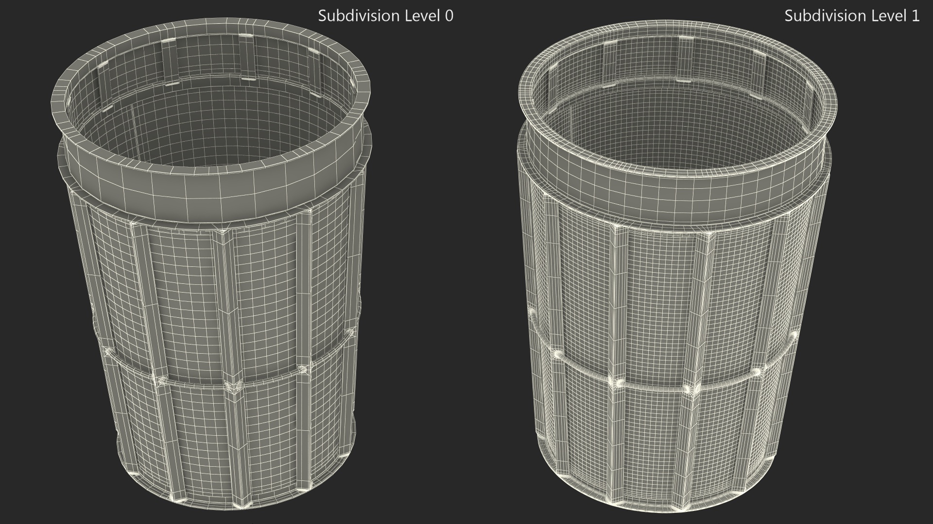 3D Public Park Litter Trash Can model