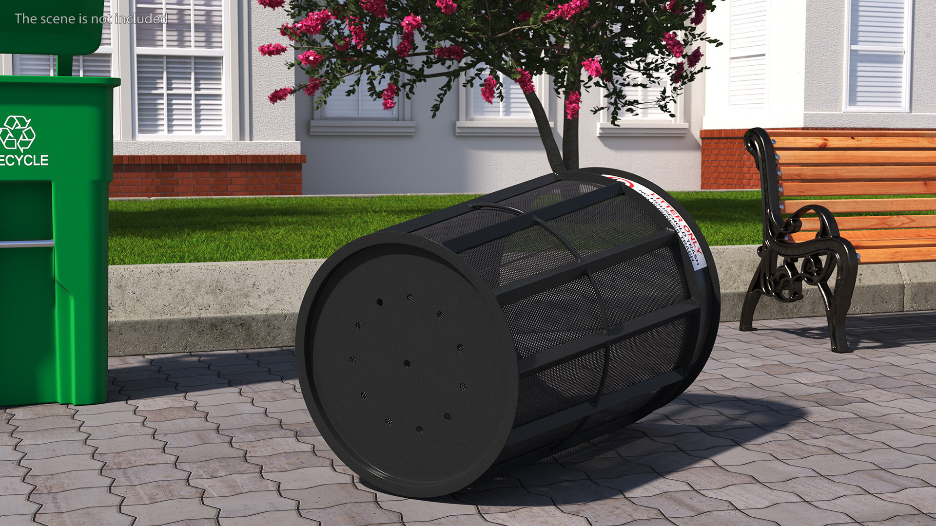 3D Public Park Litter Trash Can model