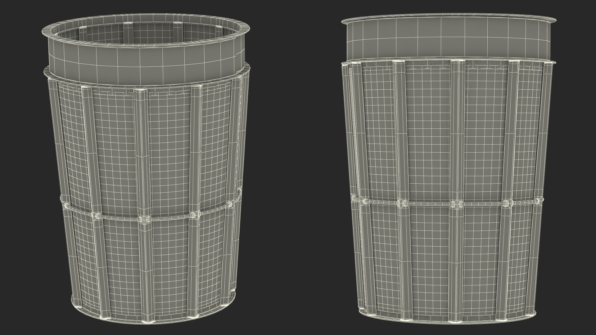 3D Public Park Litter Trash Can model