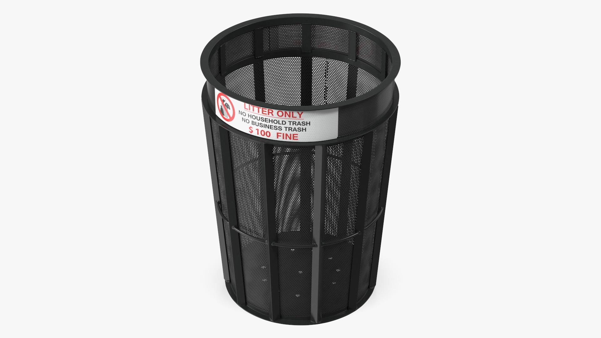 3D Public Park Litter Trash Can model