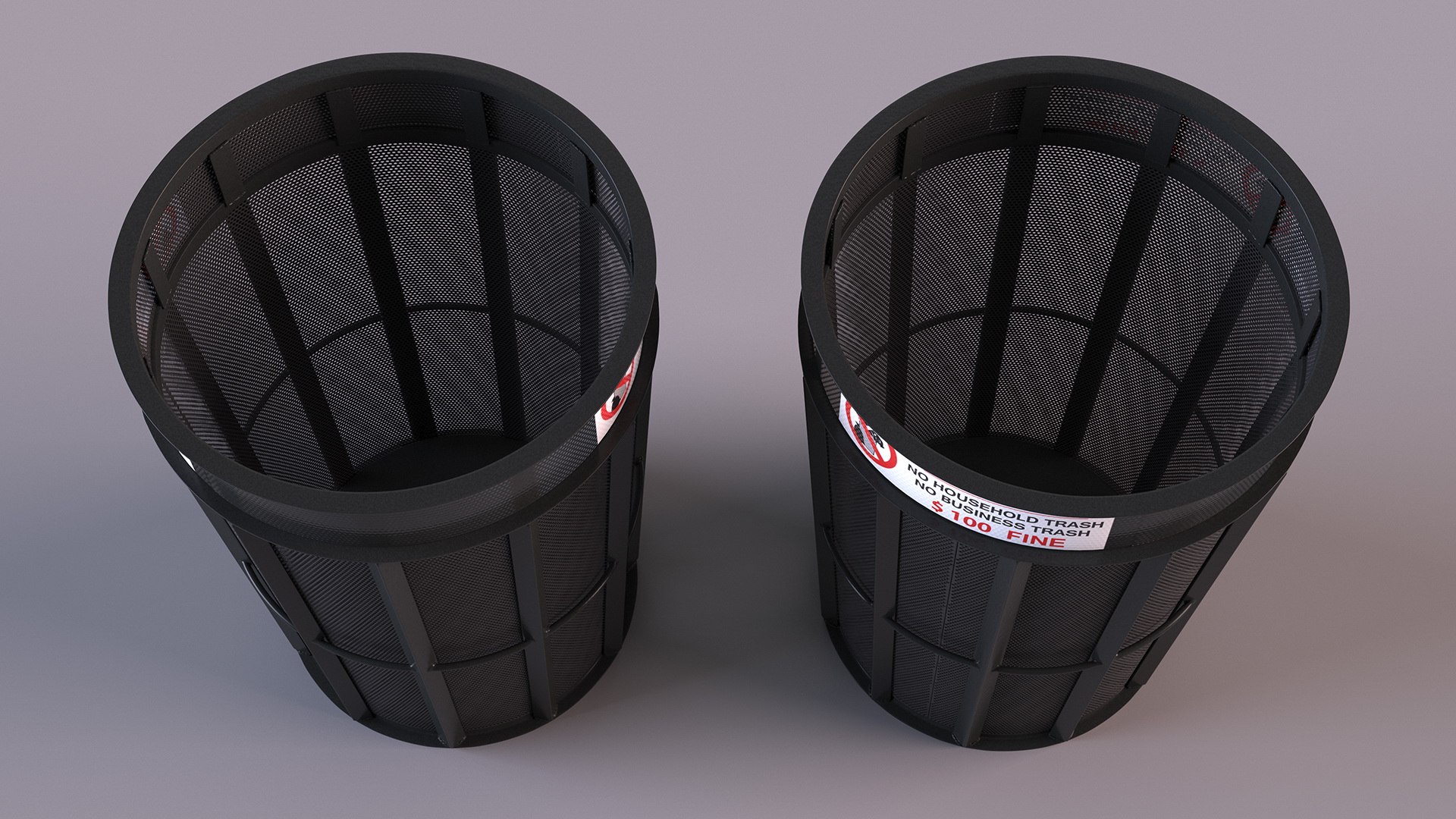 3D Public Park Litter Trash Can model