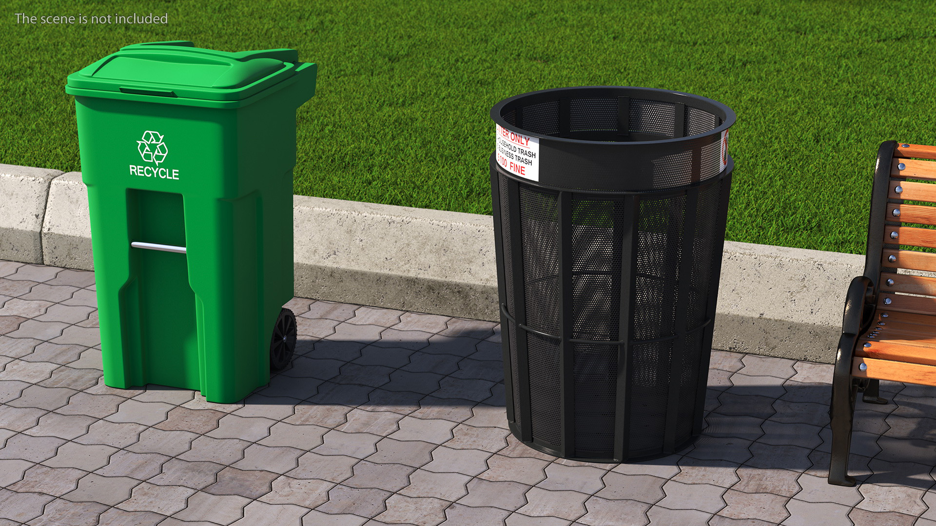 3D Public Park Litter Trash Can model