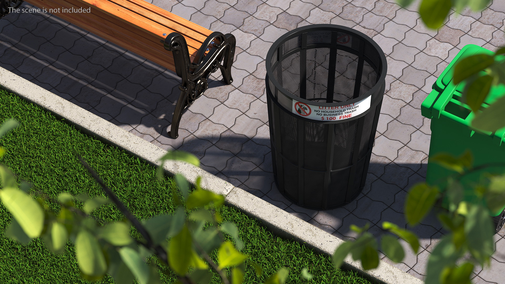 3D Public Park Litter Trash Can model