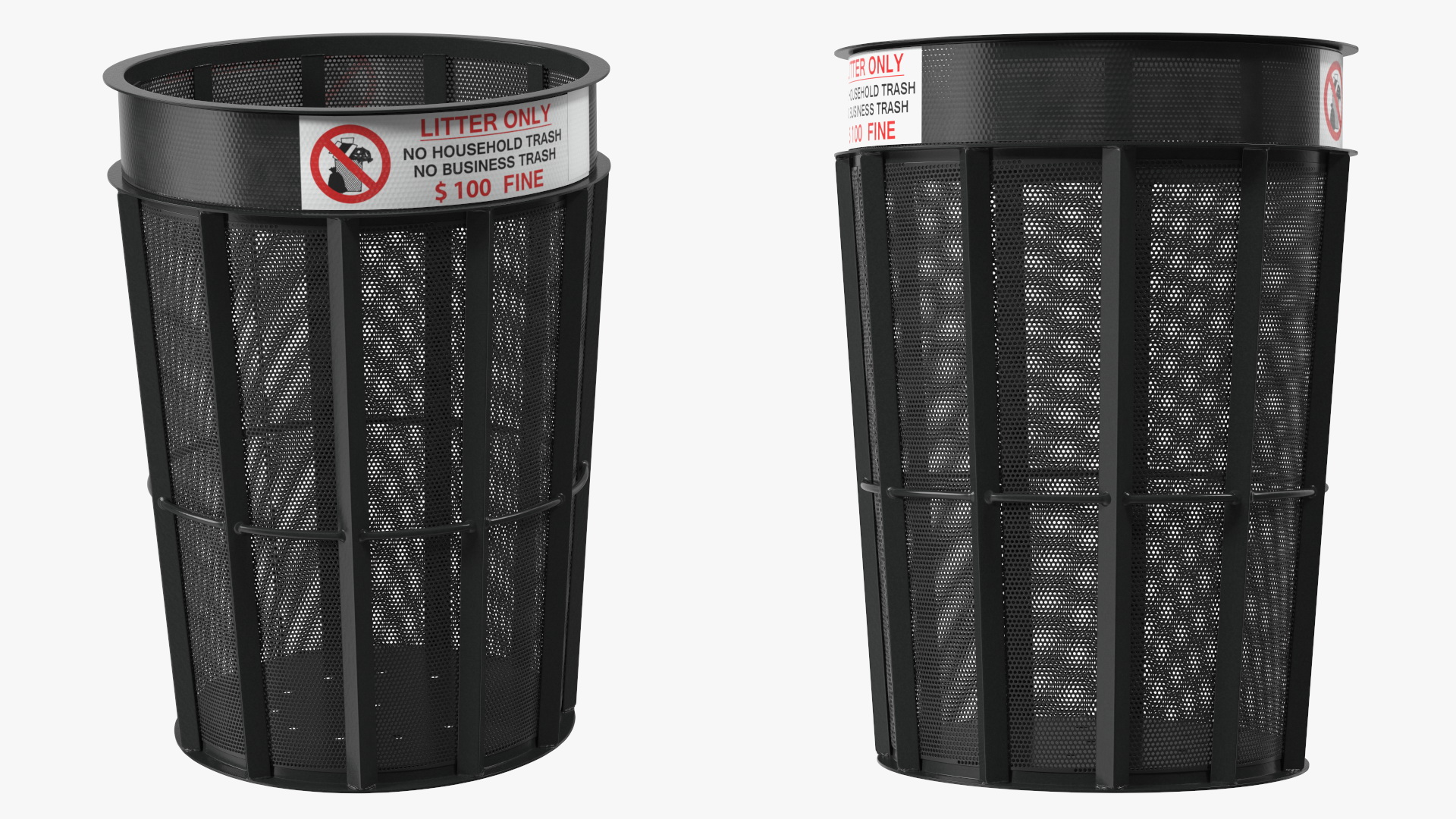 3D Public Park Litter Trash Can model