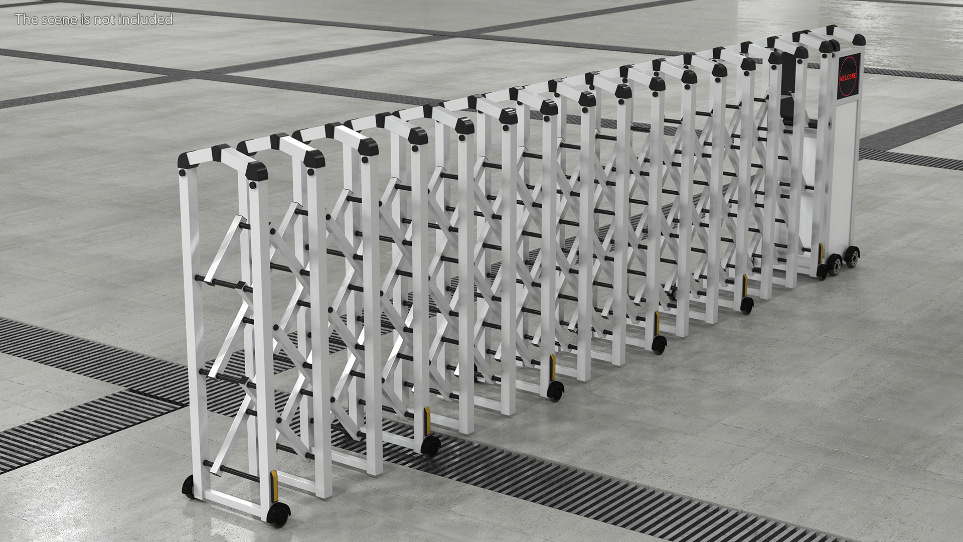 3D Trackless Retractable Gate 5m Rigged