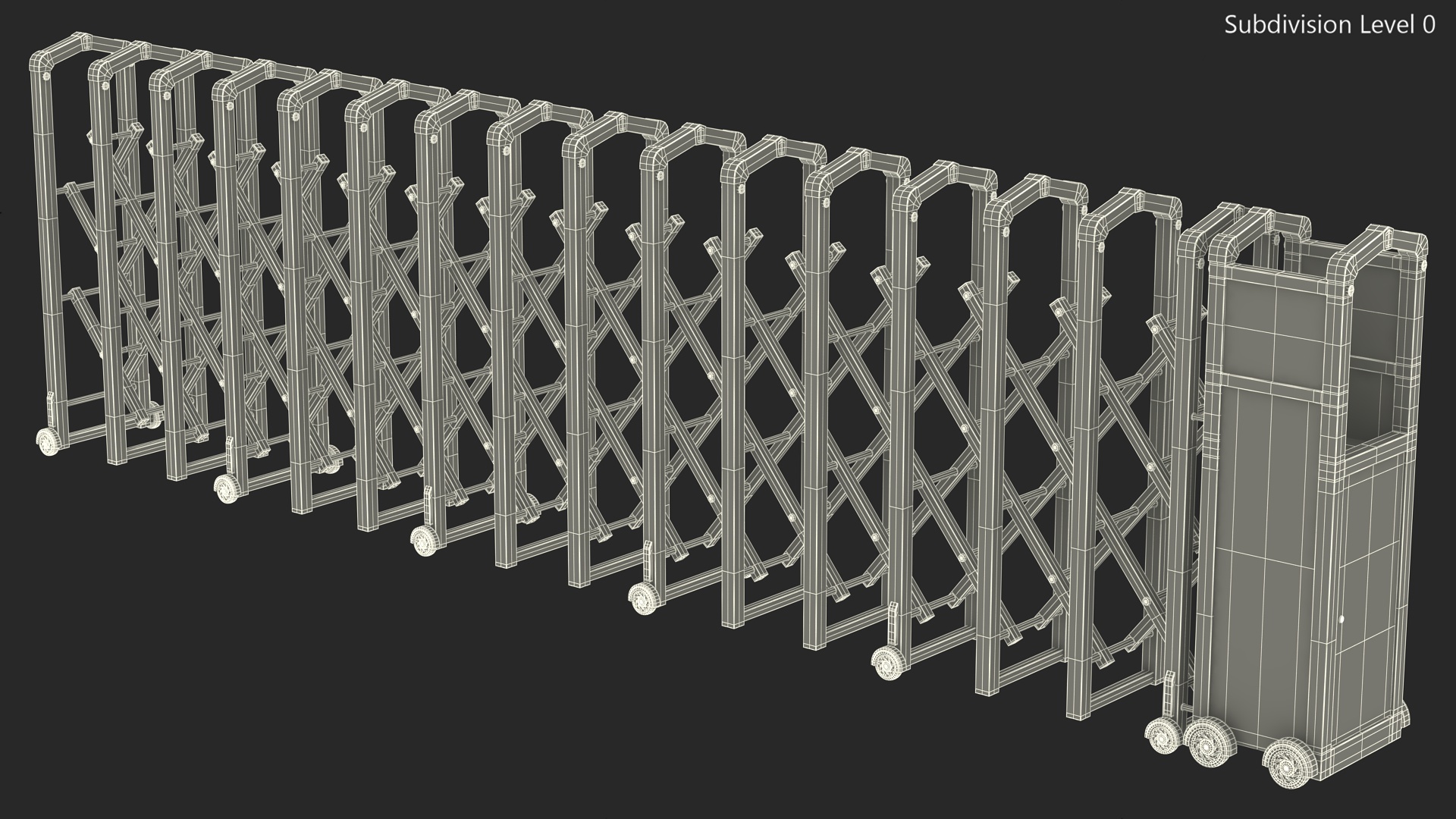 3D Trackless Retractable Gate 5m Rigged