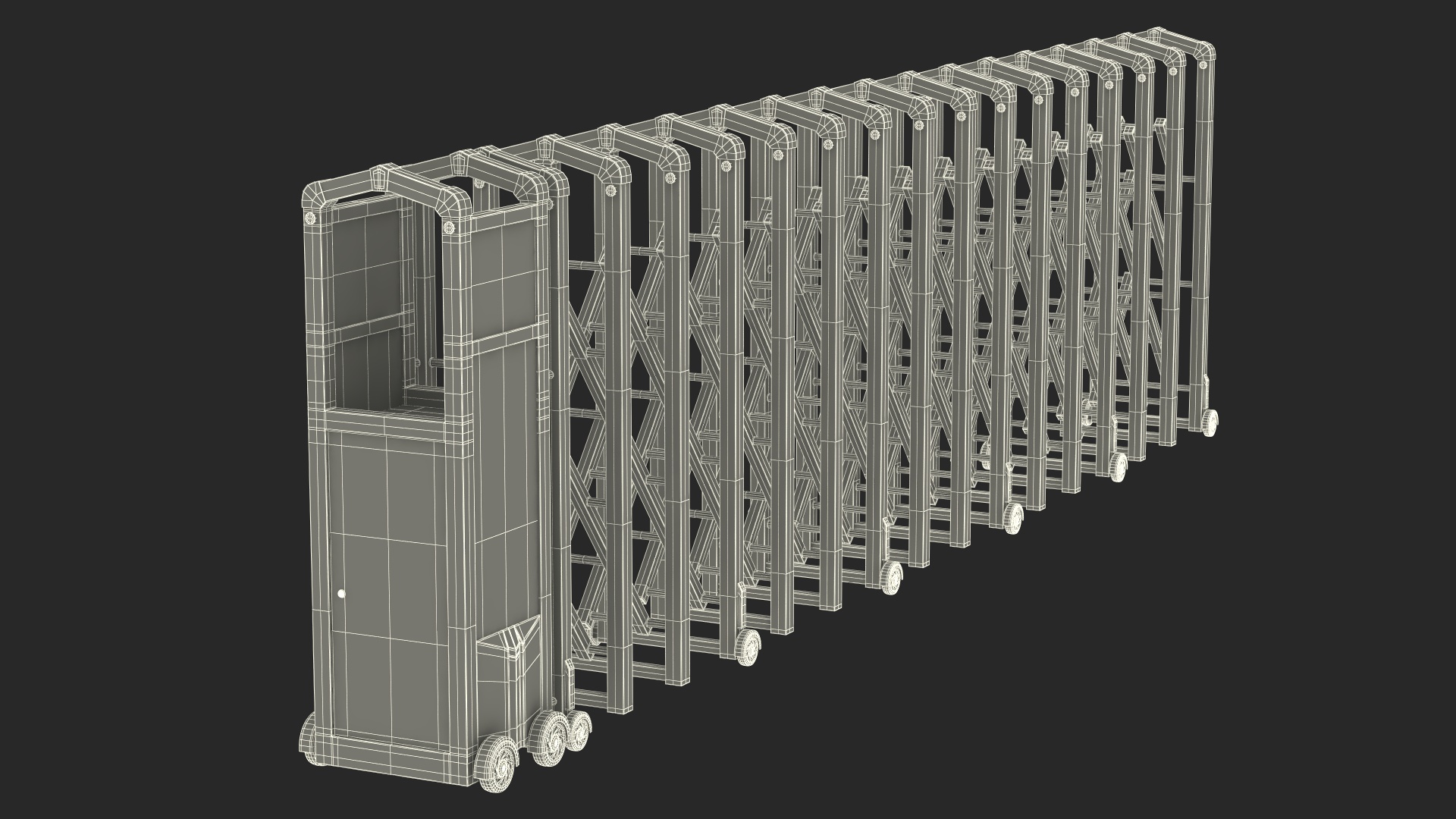 3D Trackless Retractable Gate 5m Rigged