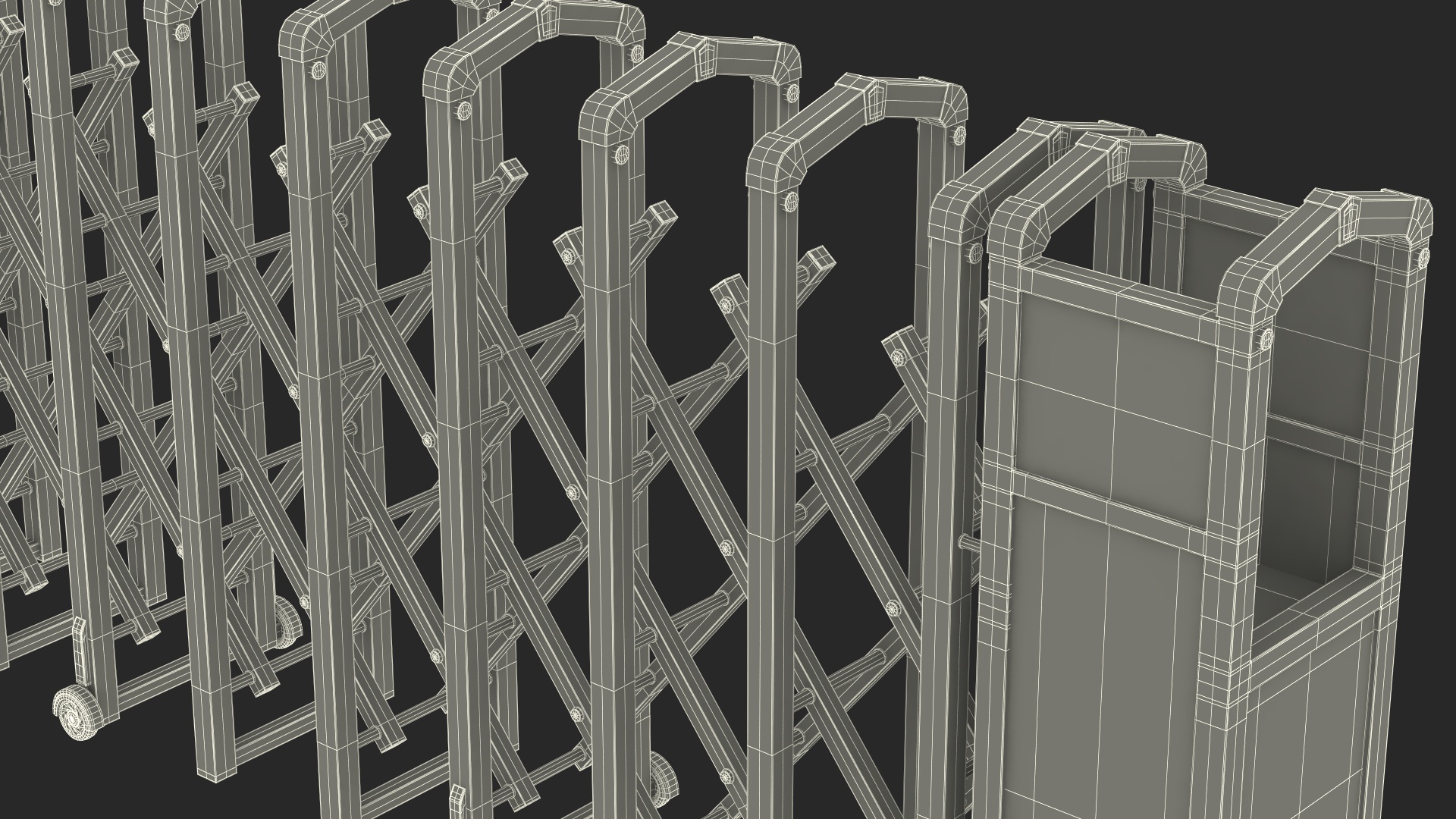 3D Trackless Retractable Gate 5m Rigged