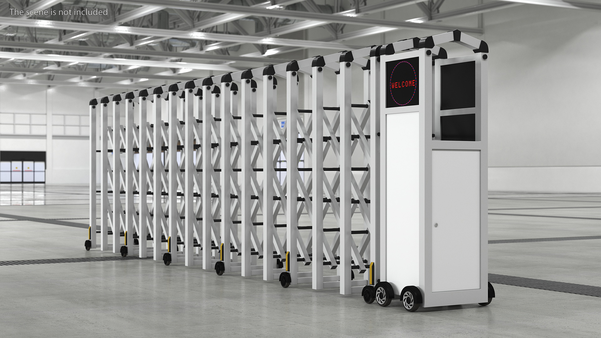3D Trackless Retractable Gate 5m Rigged