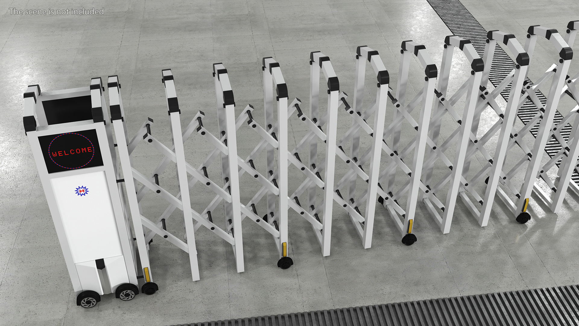 3D Trackless Retractable Gate 5m Rigged