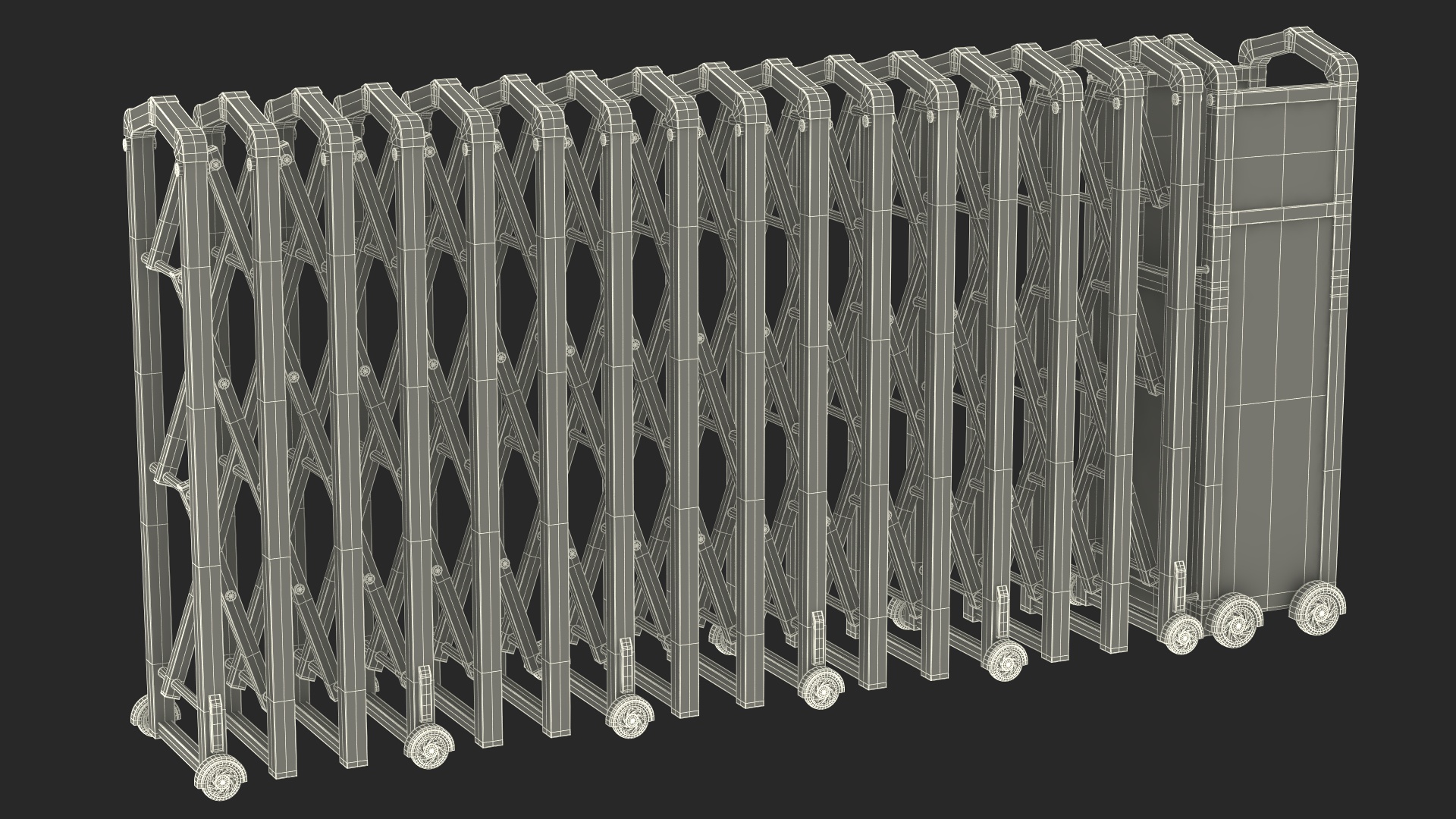 3D Trackless Retractable Gate 5m Rigged