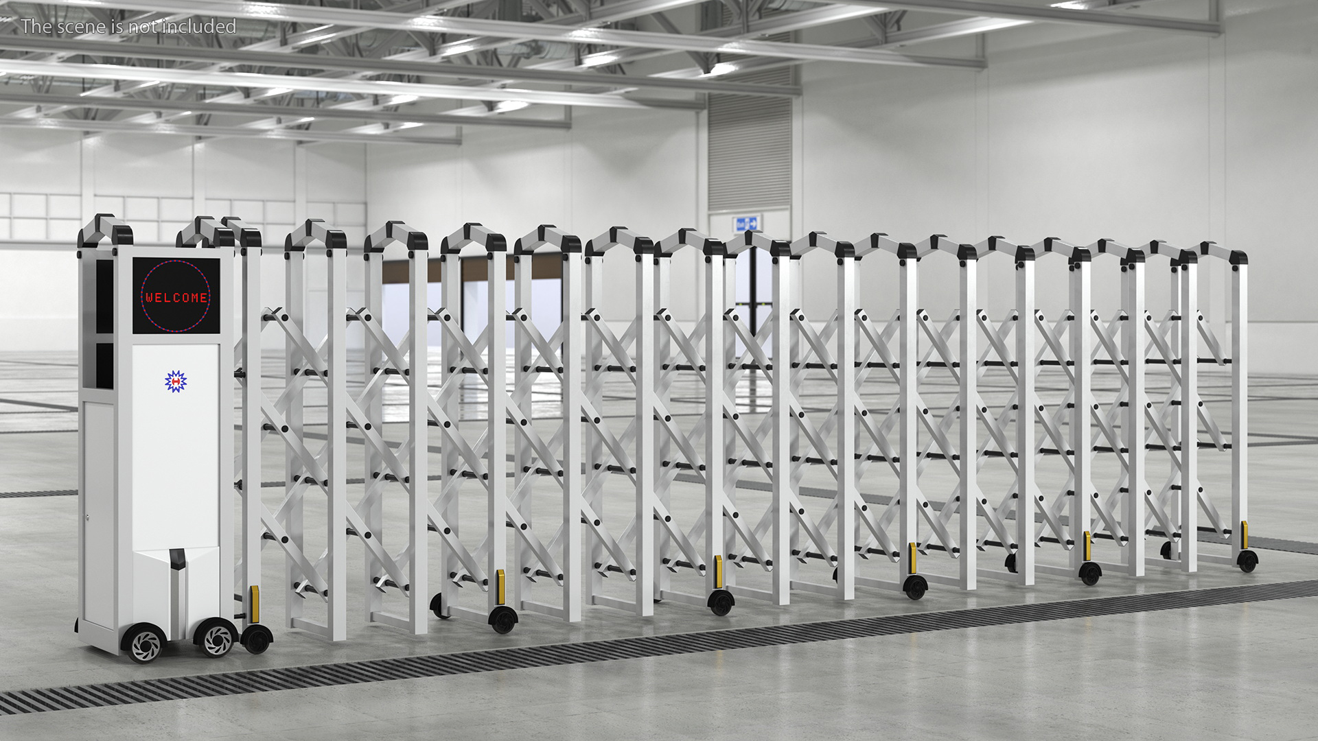 3D Trackless Retractable Gate 5m Rigged