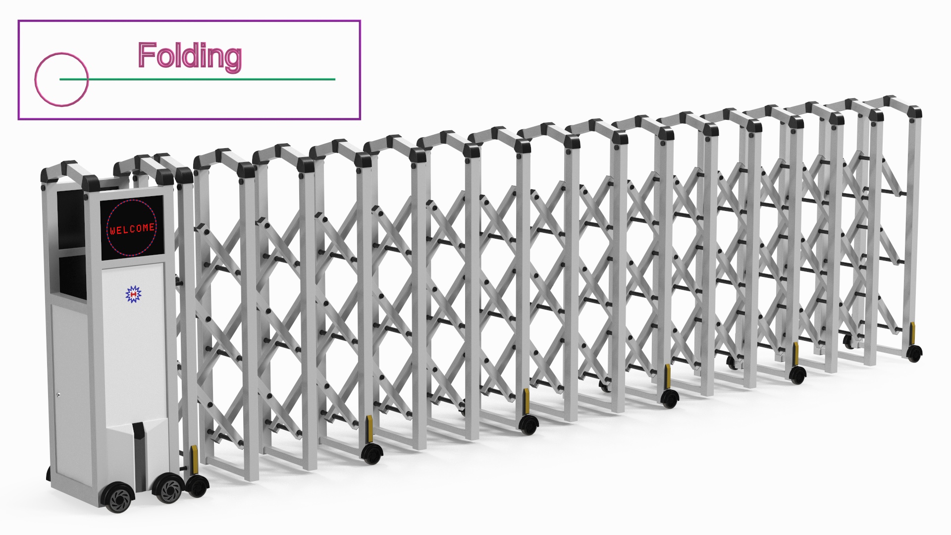 3D Trackless Retractable Gate 5m Rigged