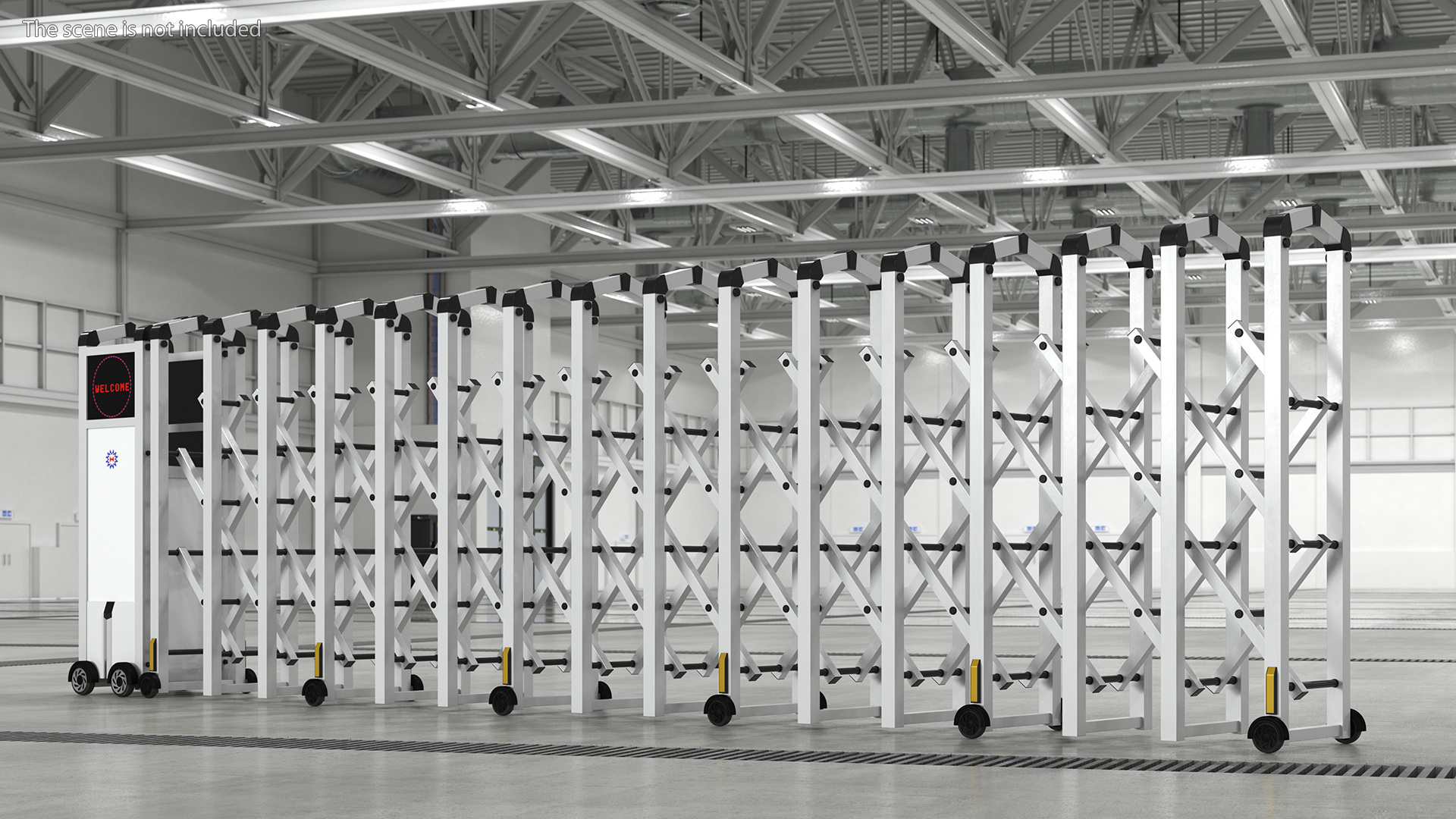 3D Trackless Retractable Gate 5m Rigged