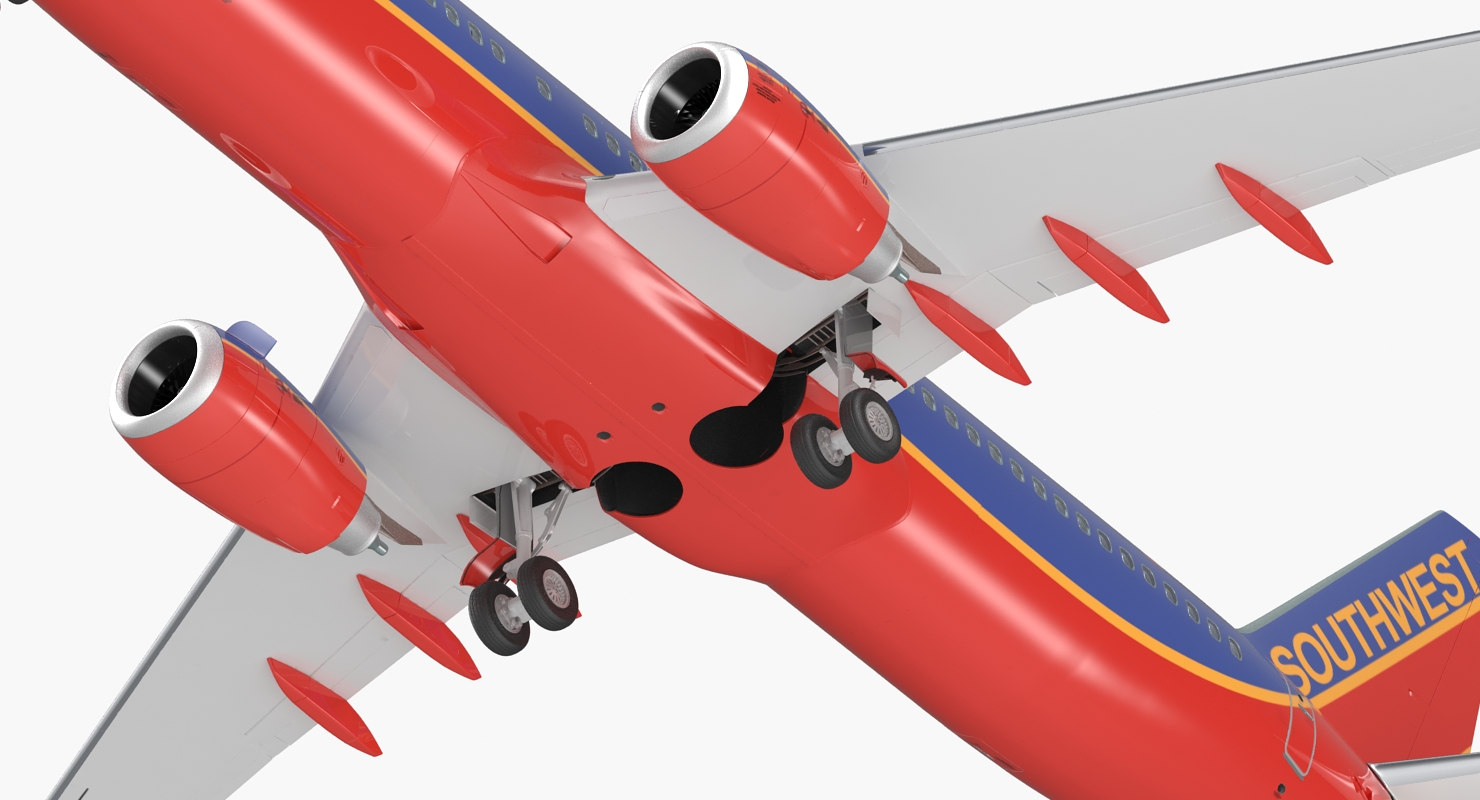 Boeing 737 800 with Interior Southwest Airlines Rigged 3D model