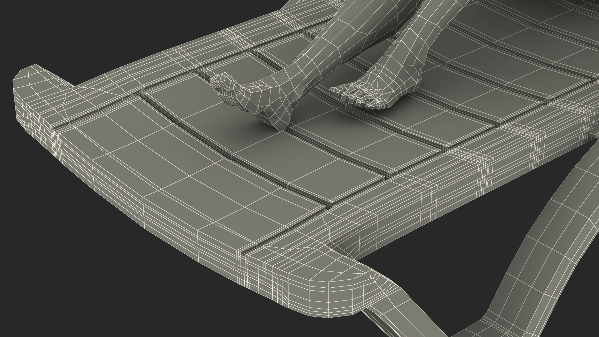 3D model Women in Bikini Lying on Chaise Lounge Rigged
