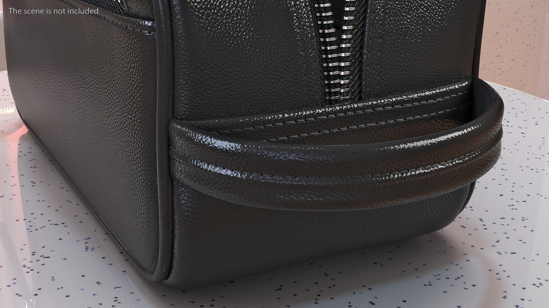 3D model Leather Cosmetic Bag Open