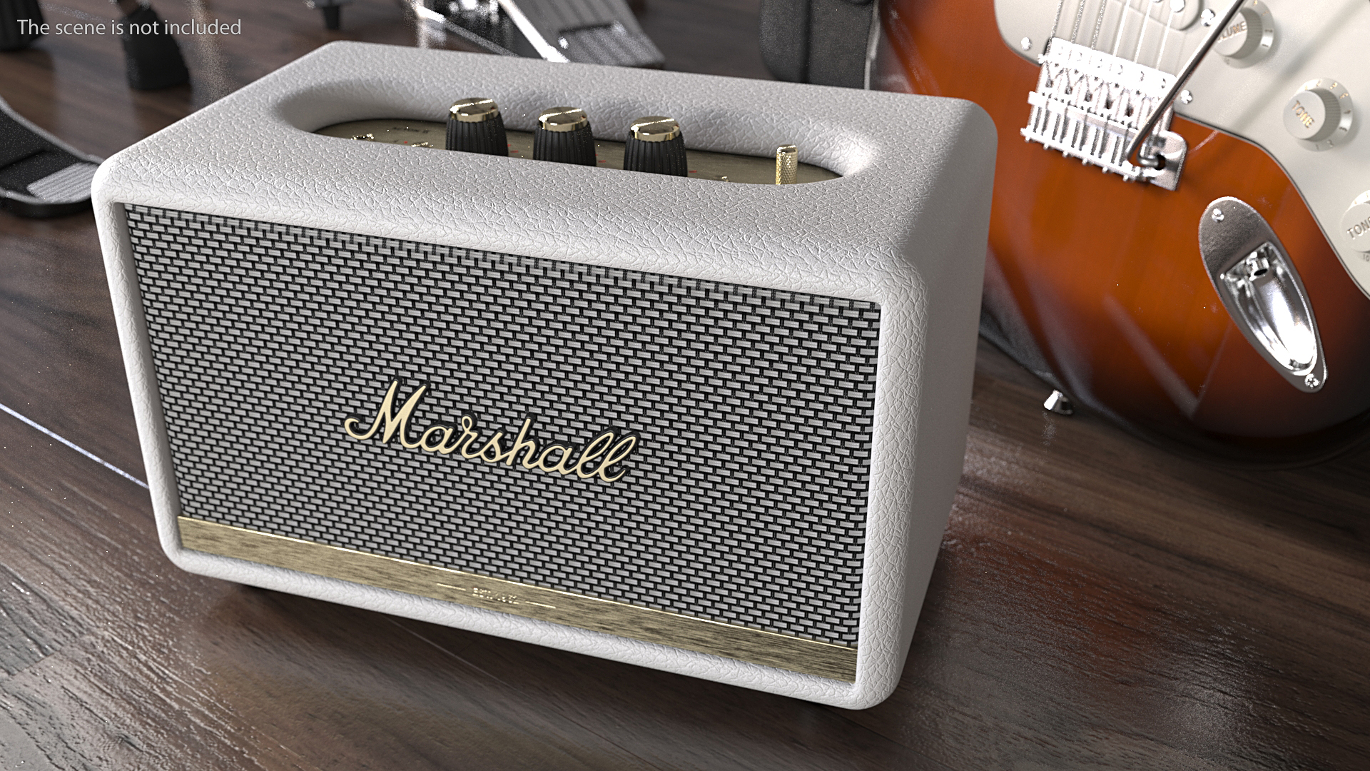 Marshall Acton II Wireless Wi-Fi Smart Speaker White 3D