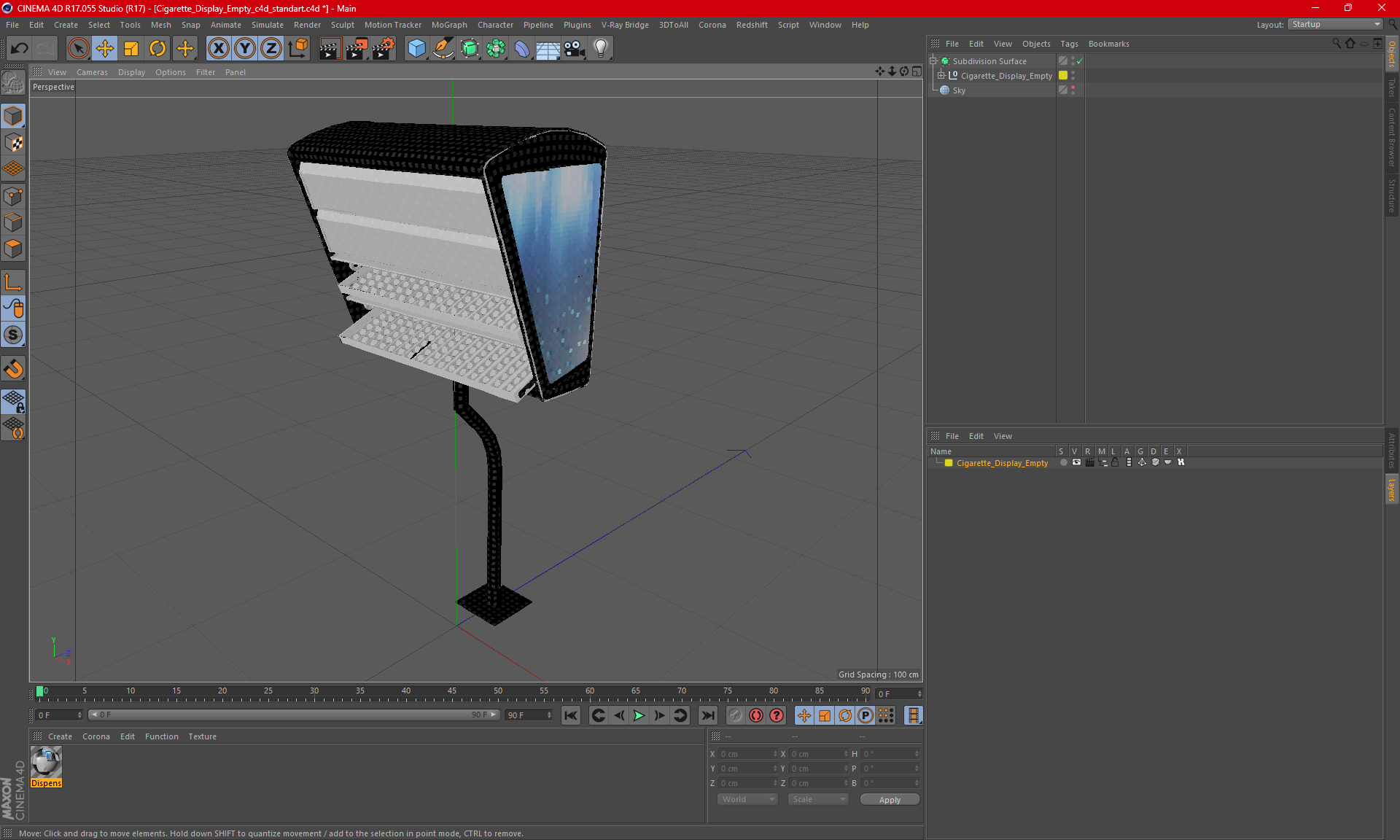 3D Cigarette Display Empty model