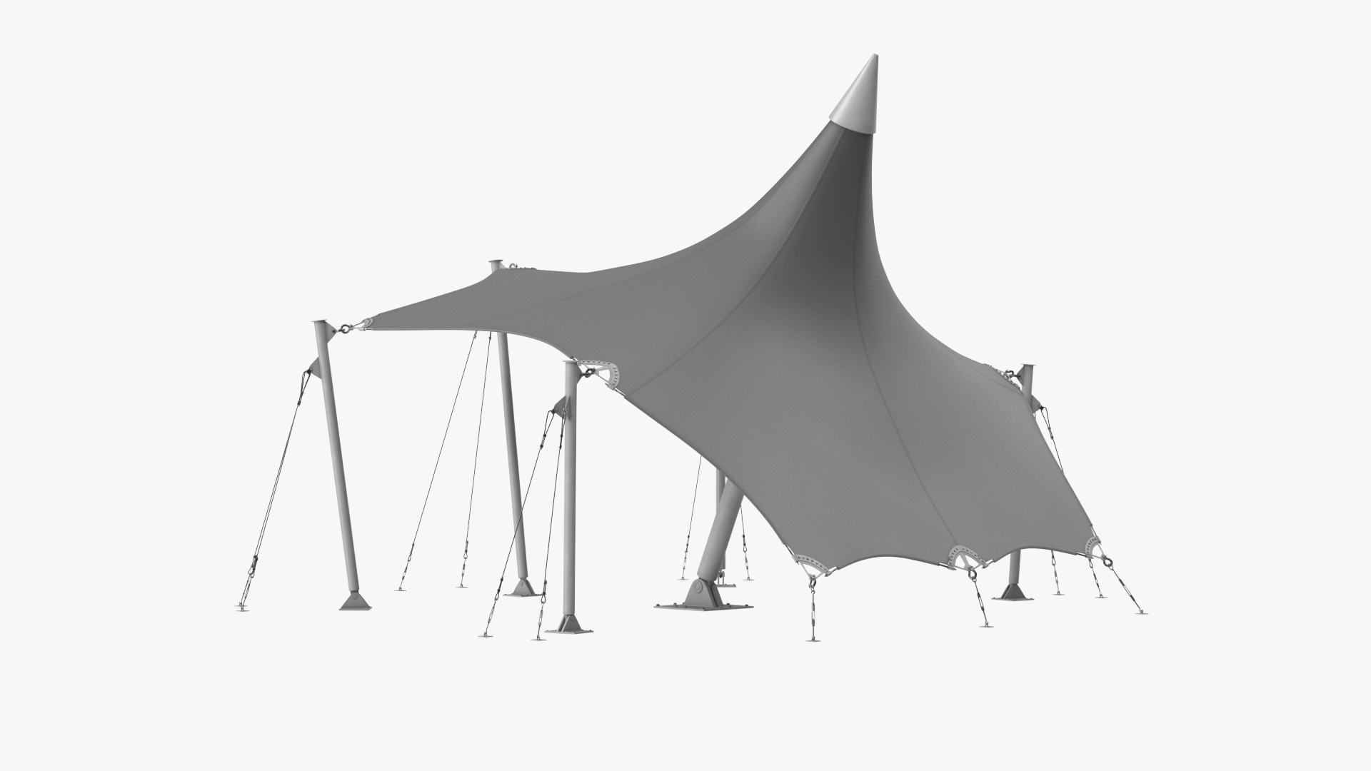 Tensile Fabric Tent Grey 3D model