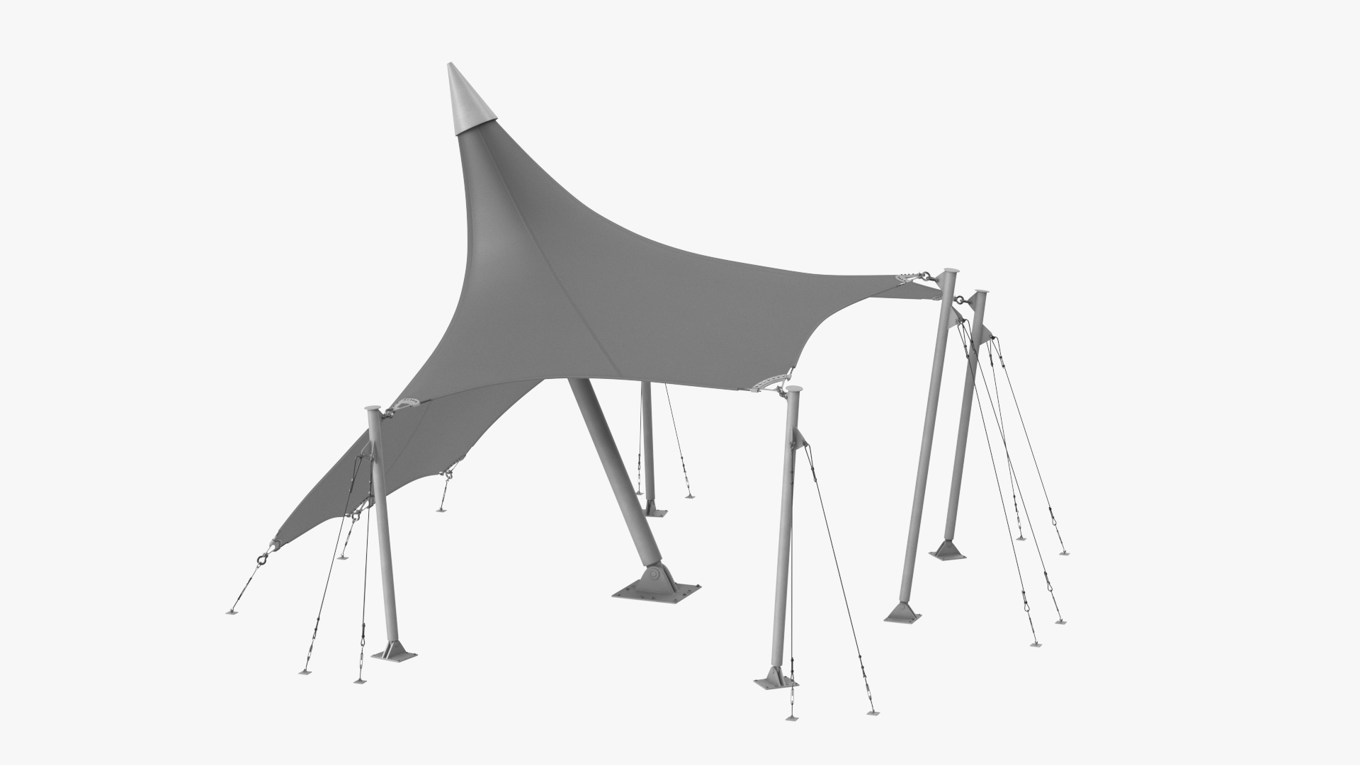 Tensile Fabric Tent Grey 3D model
