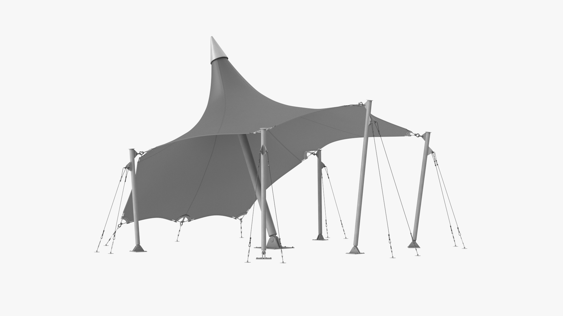 Tensile Fabric Tent Grey 3D model