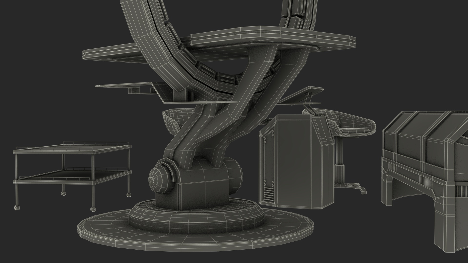 Futuristic First aid Clinic Equipment 3D