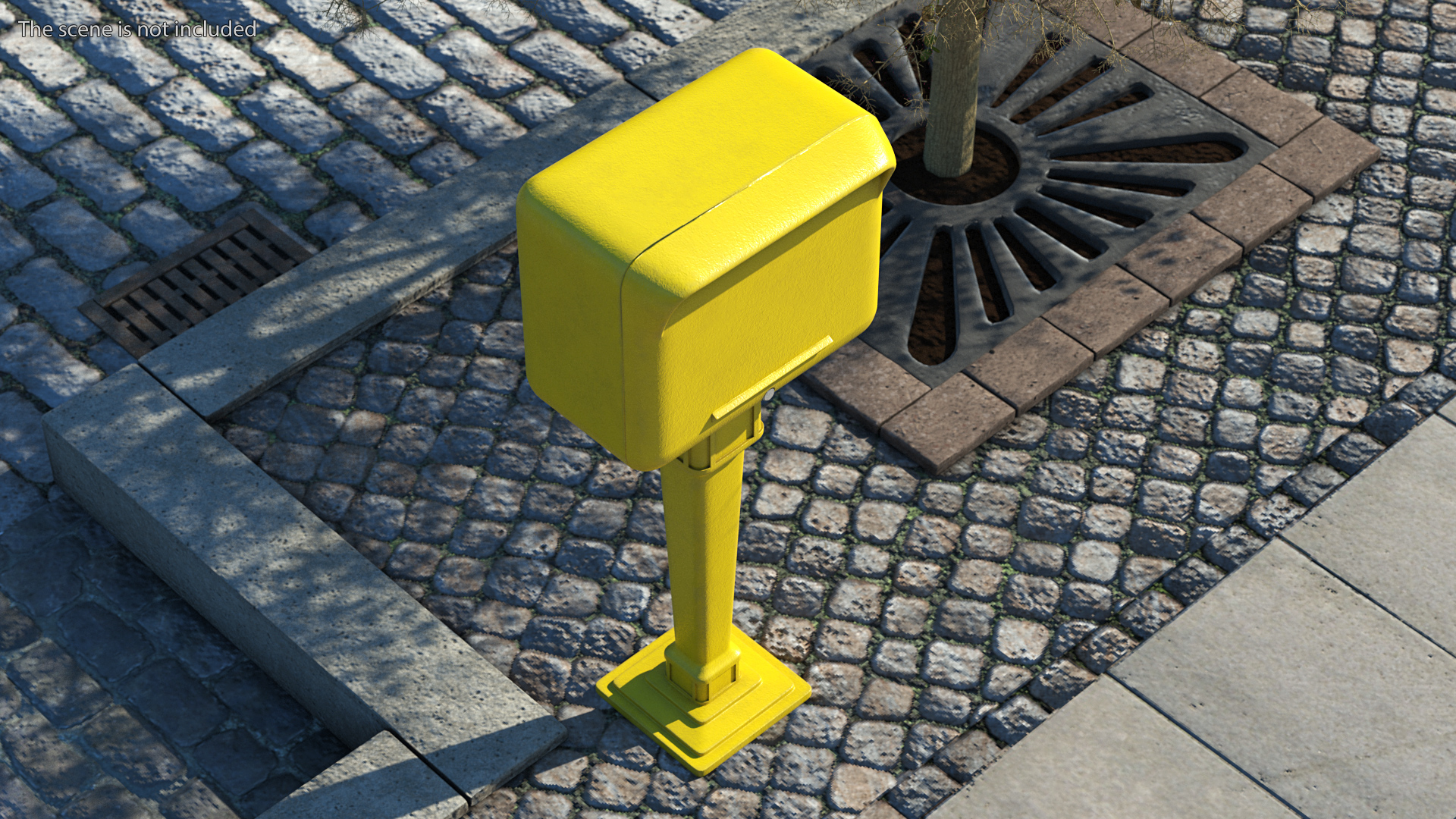 3D model Yellow Metal Mailbox Post